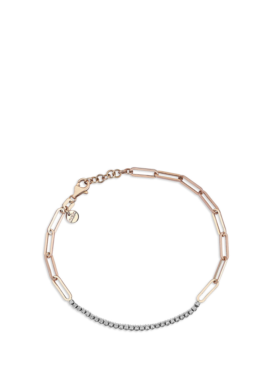 Reis Kuyumculuk Blended 14 Ayar Rose Gold Kadın Pırlanta Bileklik