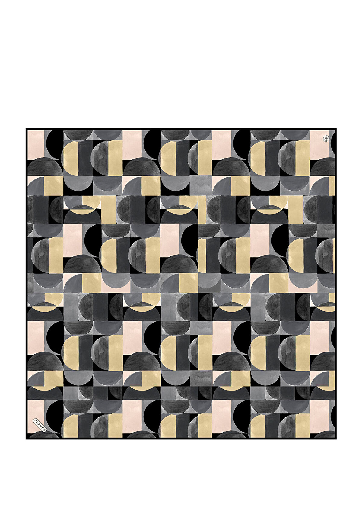 Poanes Balance Patterned Twill Silk Women's Scarf - 1