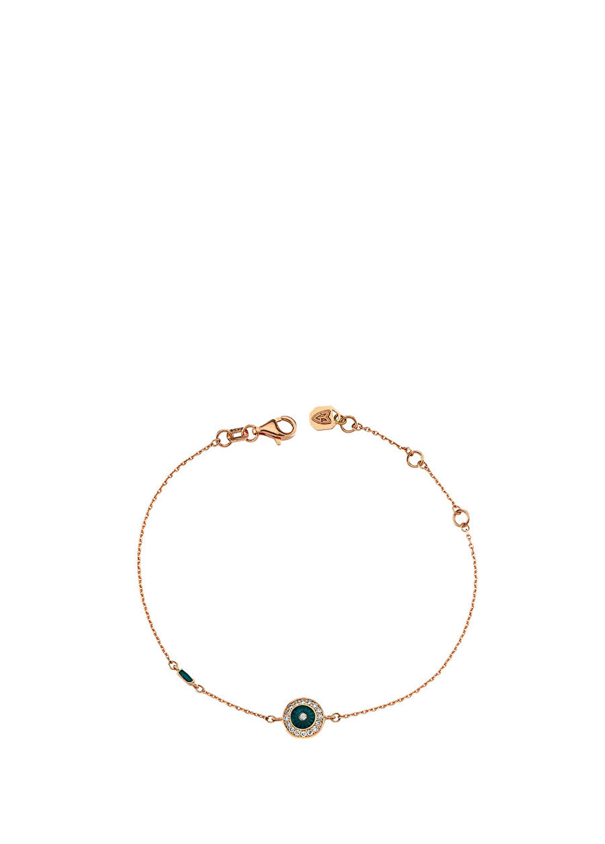 Mavi Mine Yuvarlak Göz Taşlı Kadın Altın Bileklik - Görsel 2