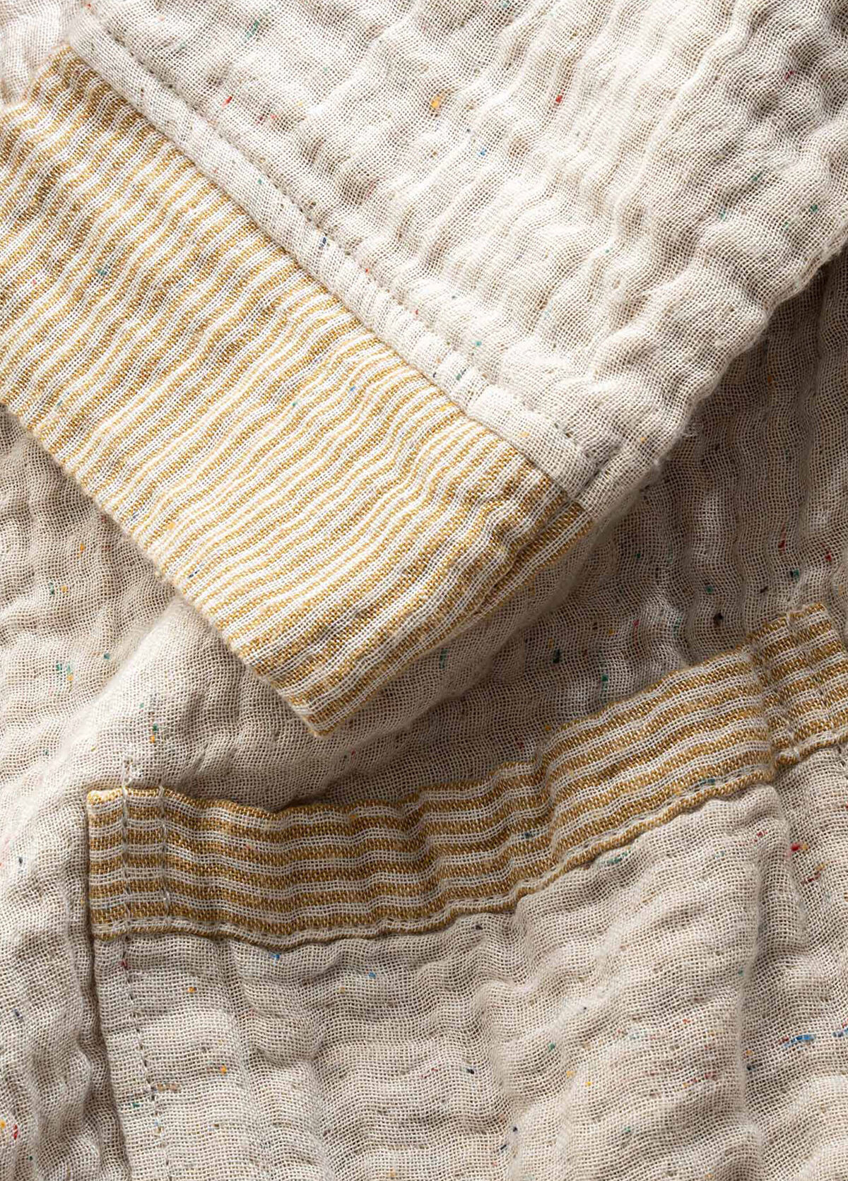 Ecocotton Melinda Mustard Organic Cotton Muslin Woven Unisex Children's Bathrobe - 3