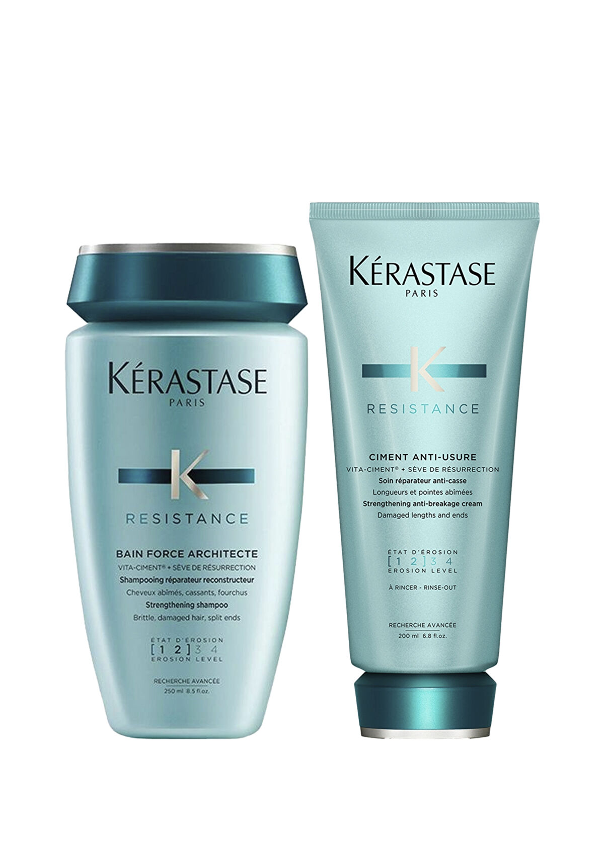 Kerastase Resistance Ciment Anti-Usure Onarıcı Saç Kremi 200 ml + Şampuan 250 ml 2'li Saç Bakım Seti - 1
