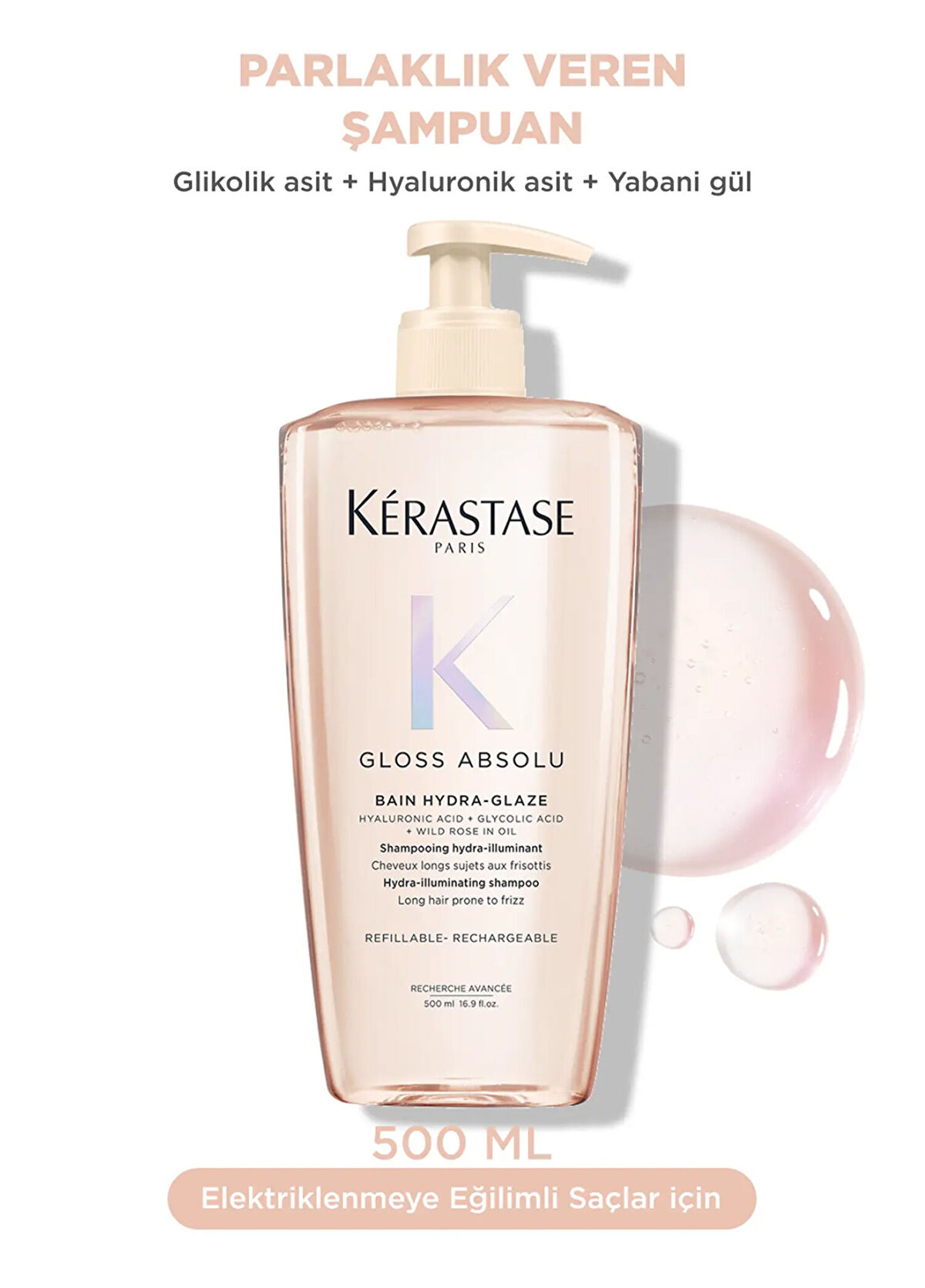 Kerastase Elektriklenmeye Eğilimli Saçlar İçin Parlaklık Veren Şampuan 500 ml + Refill 500 ml 2'li Set - 3
