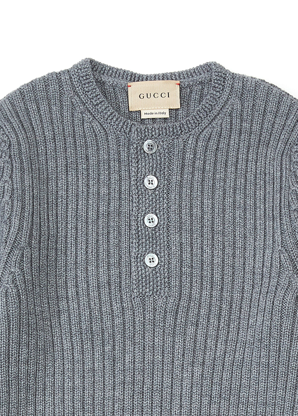 Gucci Kırmızı Logo Jakarlı Erkek Çocuk Yün Kazak - 3