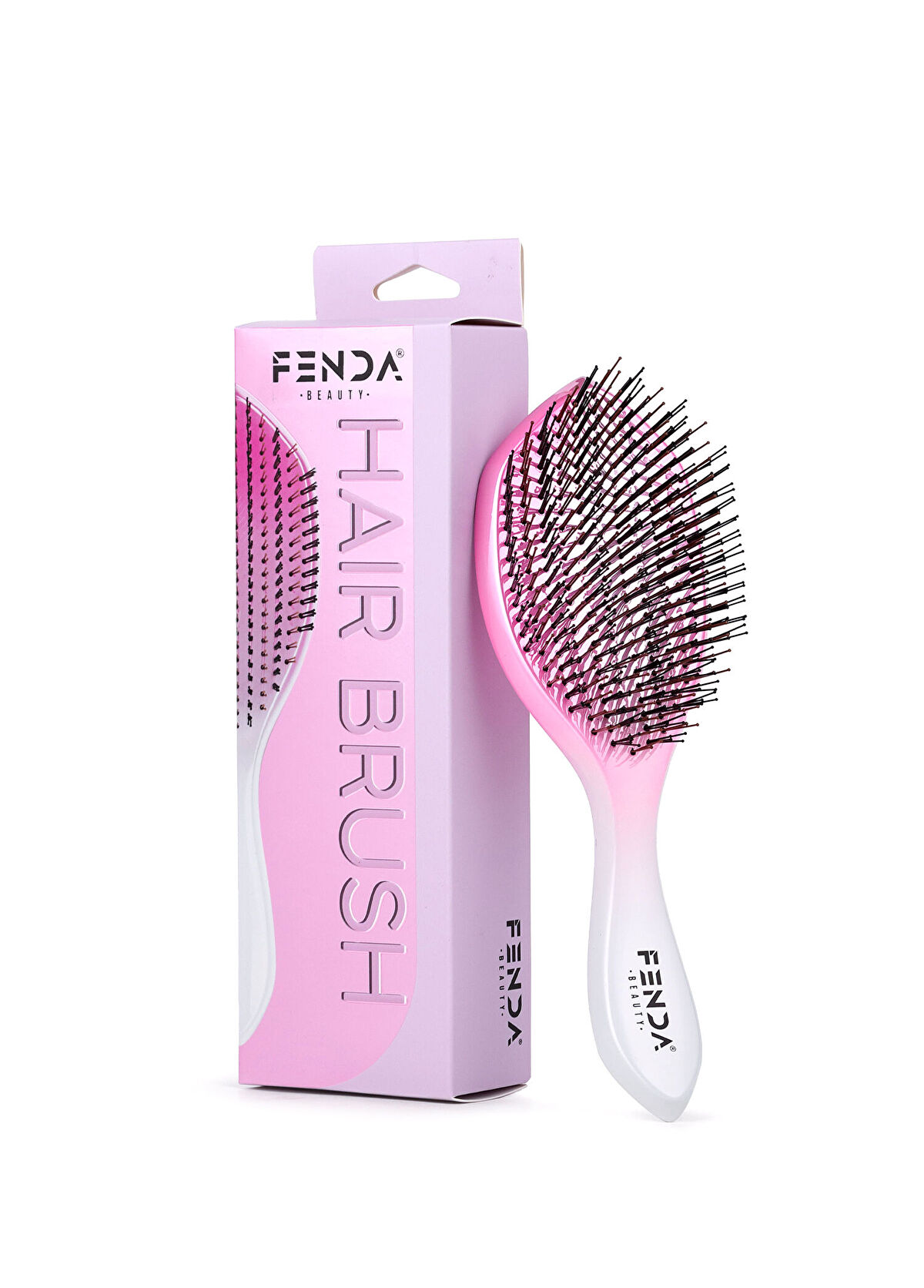 FENDA Professional 4 Pin Wide Head Pink Hair Brush - 1