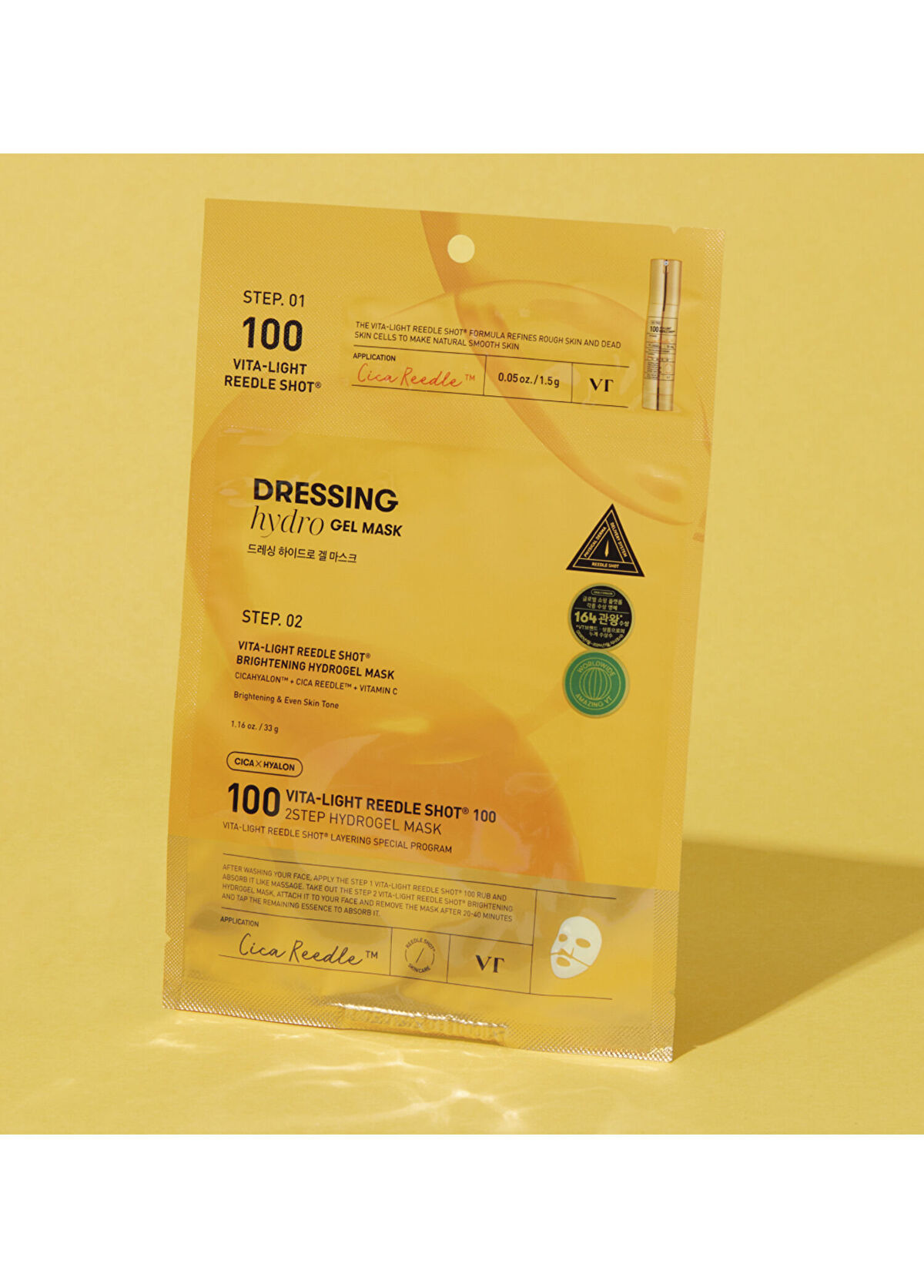 VT Cosmetics Vita Light Reedle Shot 100 Vitamin C Hydrogel Brightening Face Mask 1.5 gr + 33 gr - 3