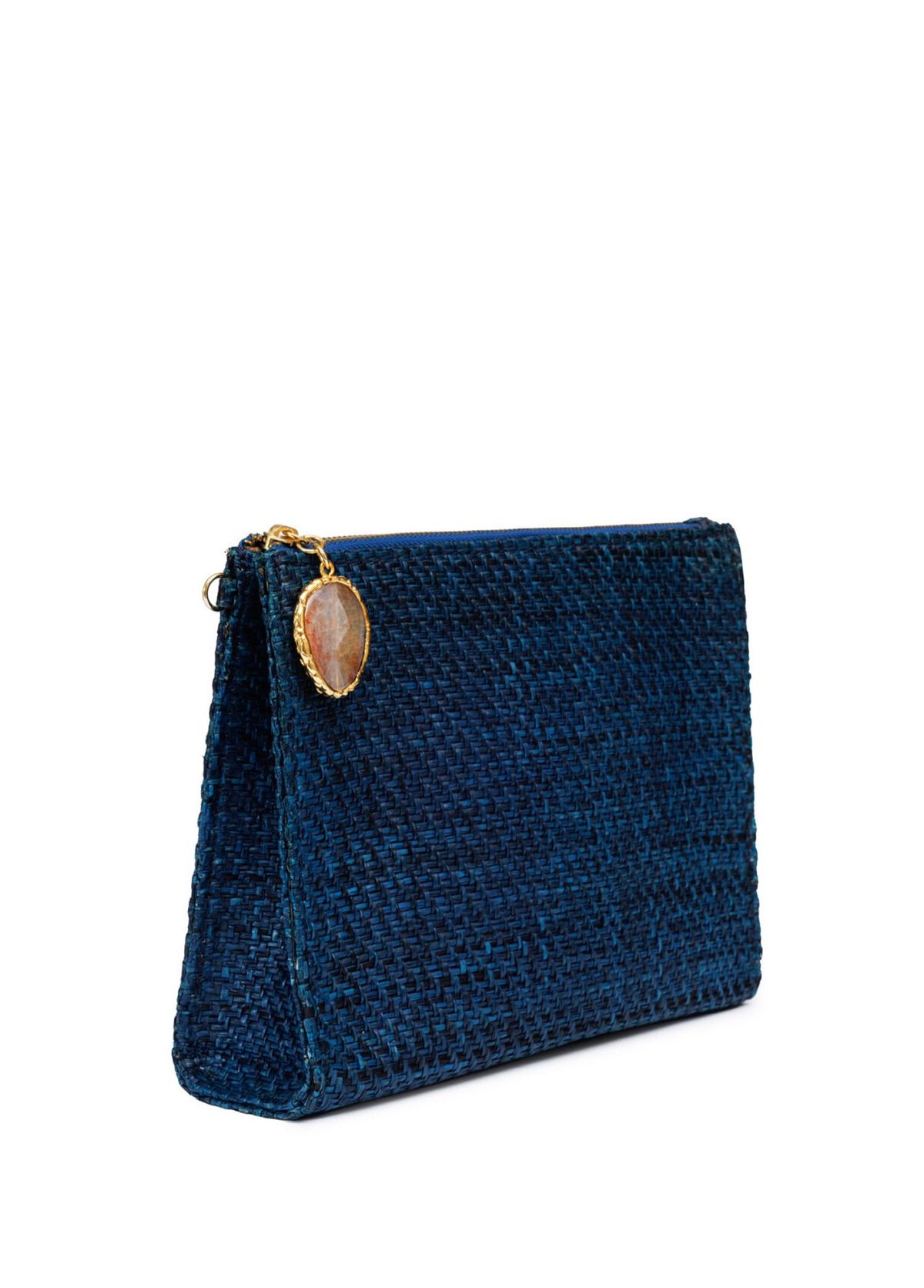 Bago Myra Navy Blue Handwoven Palm Leaf Women's Handbag - 3