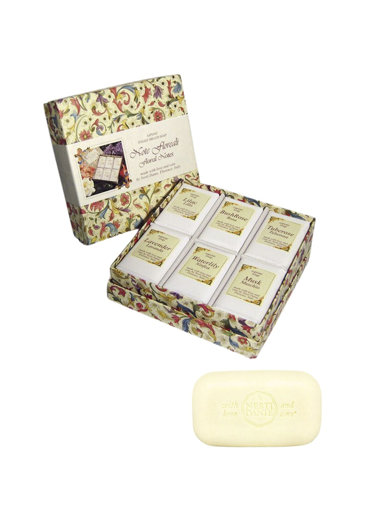 Nesti Dante Floral Notes 6 Variety Scented Vegan Care Soap Set 6 x 150 gr - 1