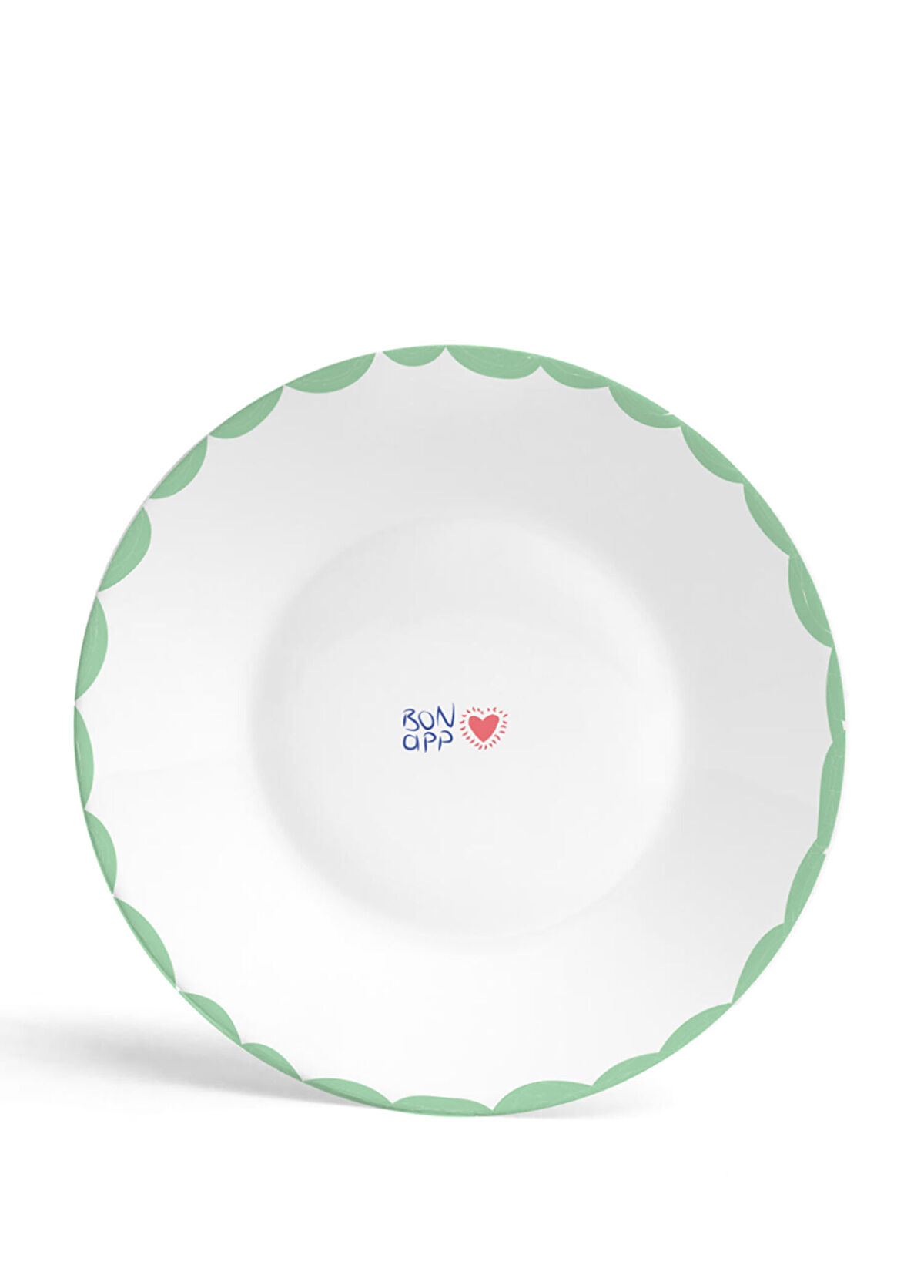 Fern&Co Bon App Collection Yeşil Beyaz Porselen Yemek Tabağı 27 cm - 1