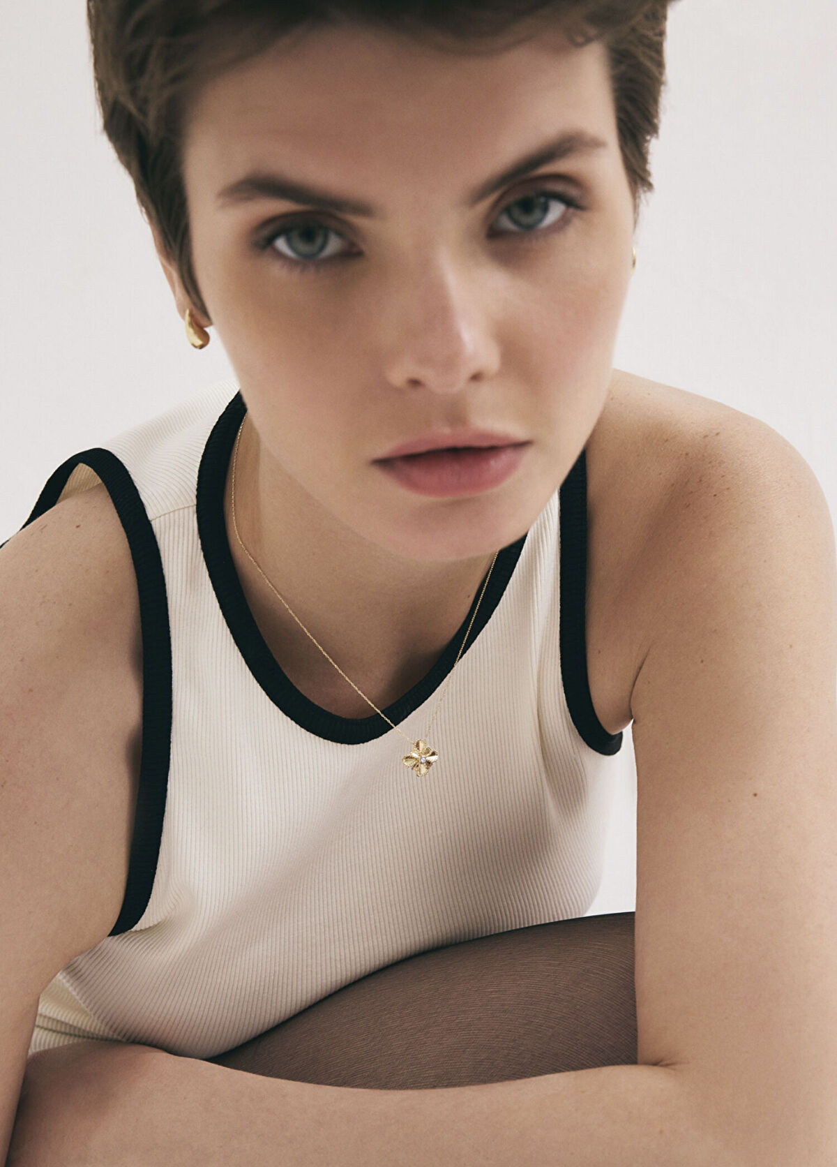 Orena Jewelry Lotus Pırlantalı 14 Ayar Altın Kadın Kolye - 3