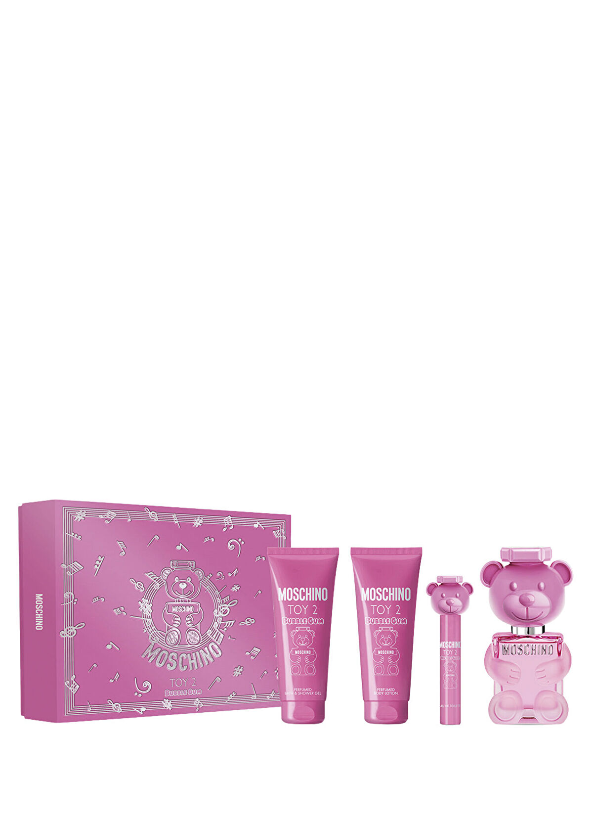 Moschino Toy 2 Bubble Gum EDT 100 ml Parfüm + Duş Jeli 100 ml + Vücut Losyonu 100 ml + Seyahat Boy 10 ml Kadın Parfüm Seti  - 1