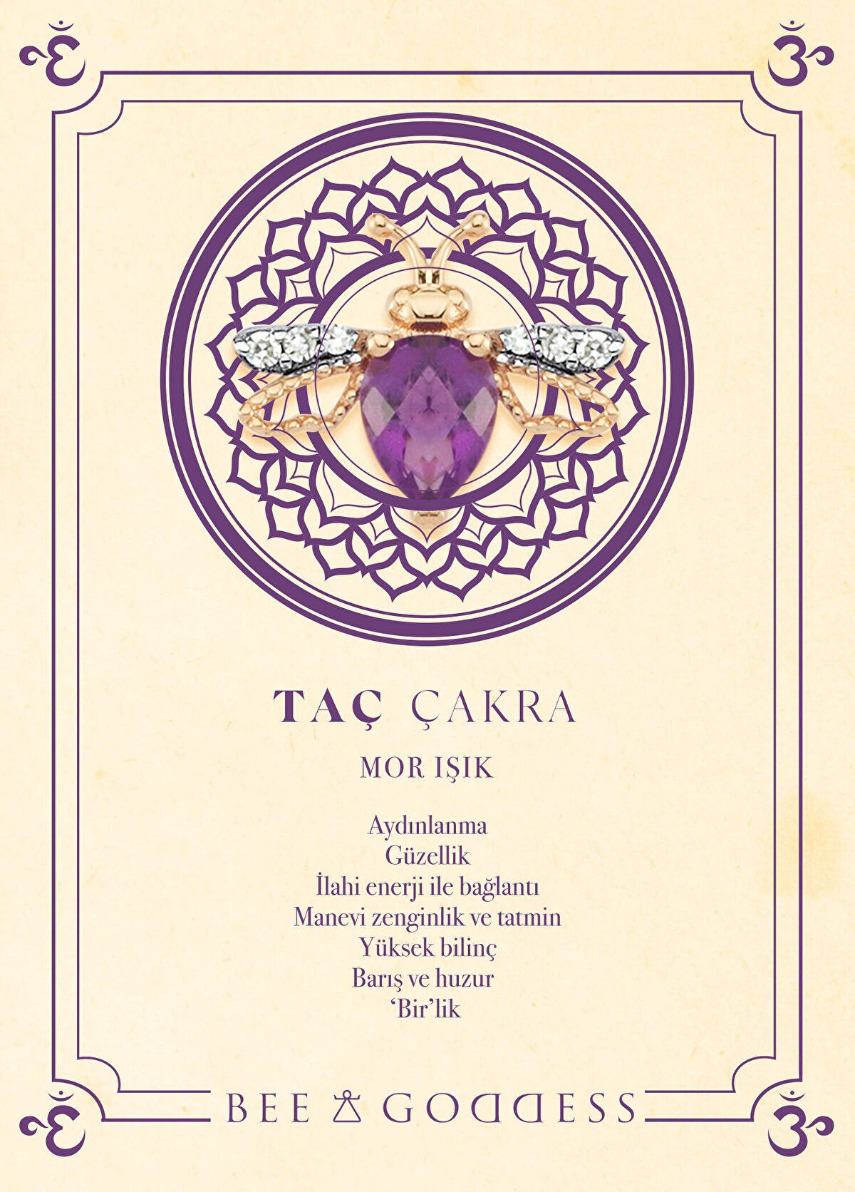 Queen Bee Kadın Tekli Ametist Pırlanta Altın Küpe - Görsel 4