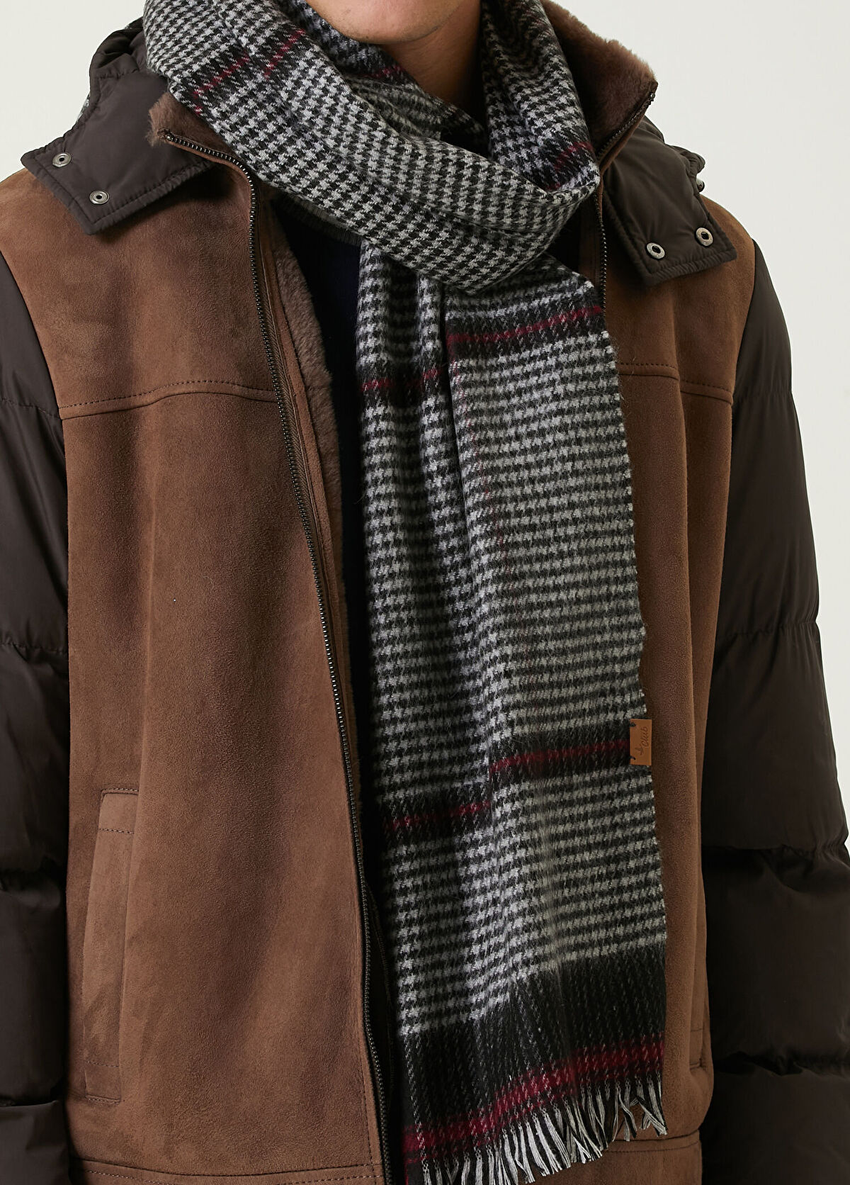 Beymen Club Gri Kazayağı Desenli Erkek Fular - 3