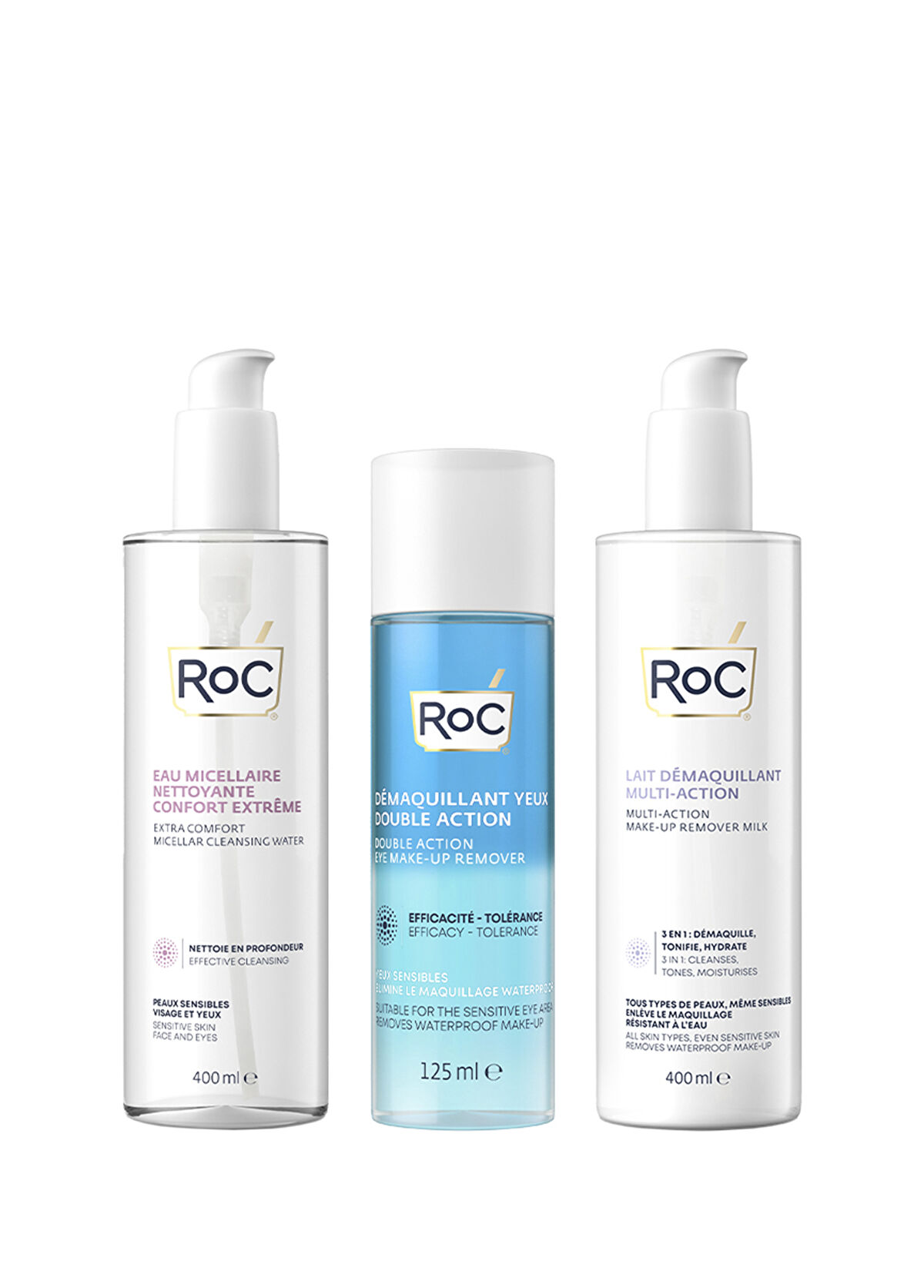 Roc Extra Comfort & Double Action & Multi Action Facial Makeup Remover Kit - 1