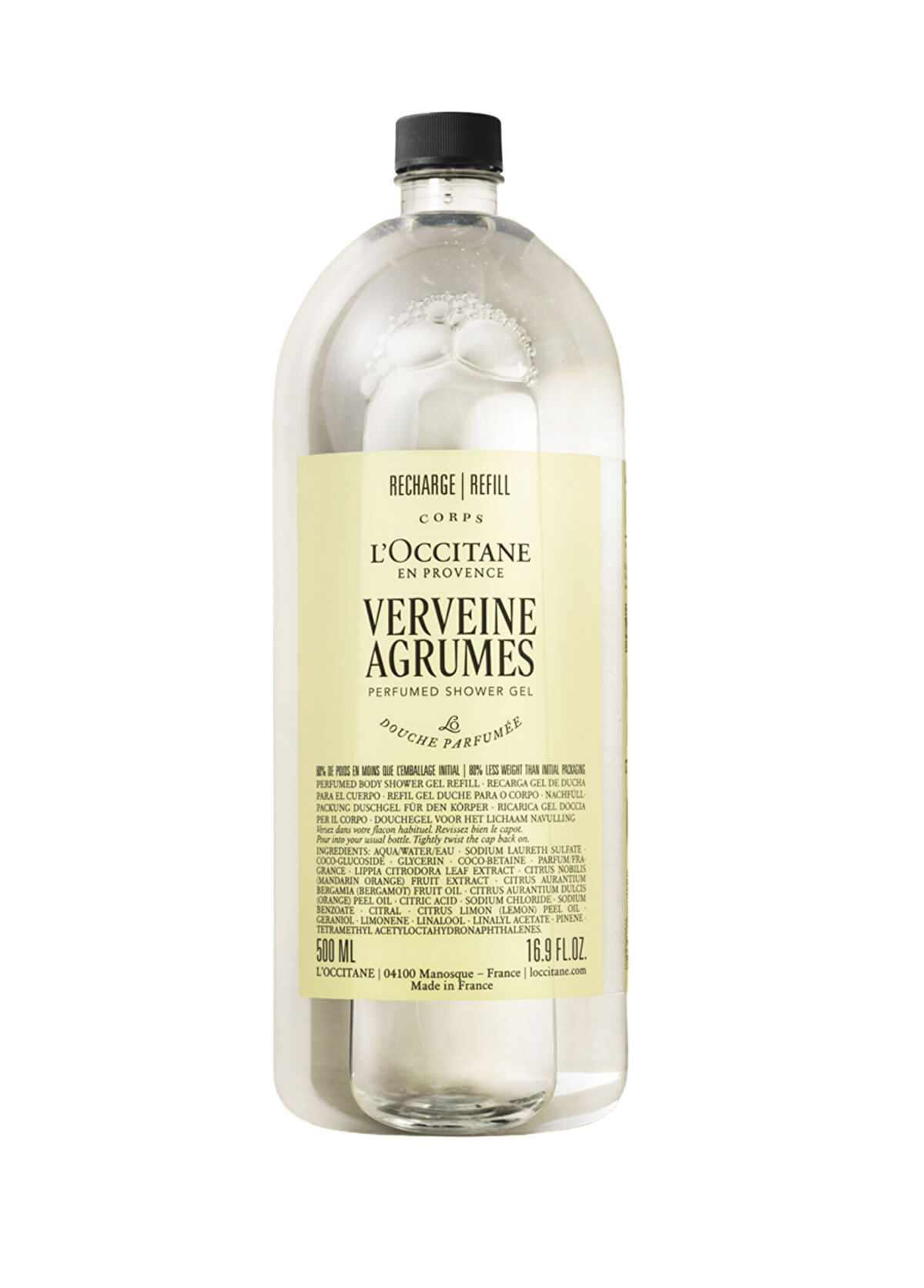 L'Occitane Citrus Verbena Verbena Verbena and Citrus Extract Perfumed Shower Gel Eco Replacement Refill 500 ml - 1