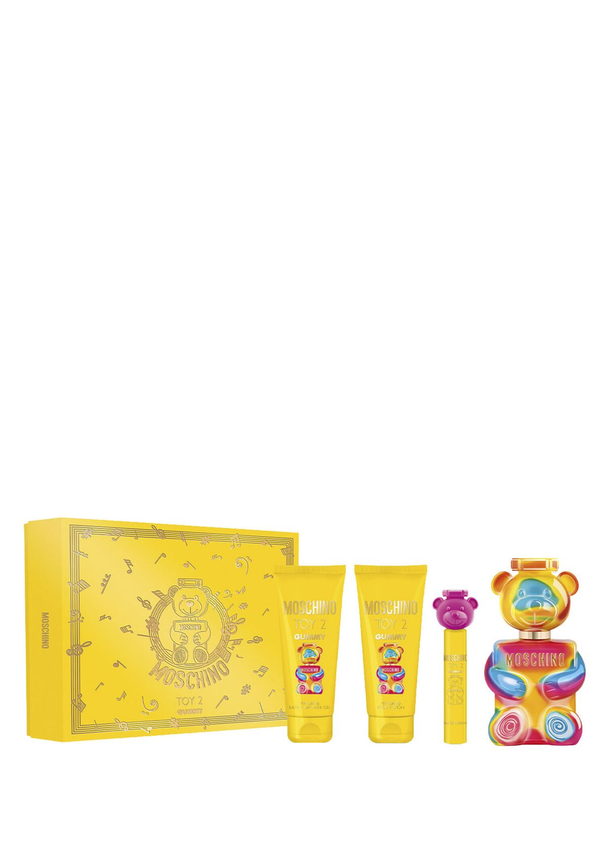 Moschino Toy Gummy EDP 100 ml Parfüm + Duş Jeli 100 ml + Vücut Losyonu 100 ml + Seyahat Boy 10 ml Kadın Parfüm Seti  - 1
