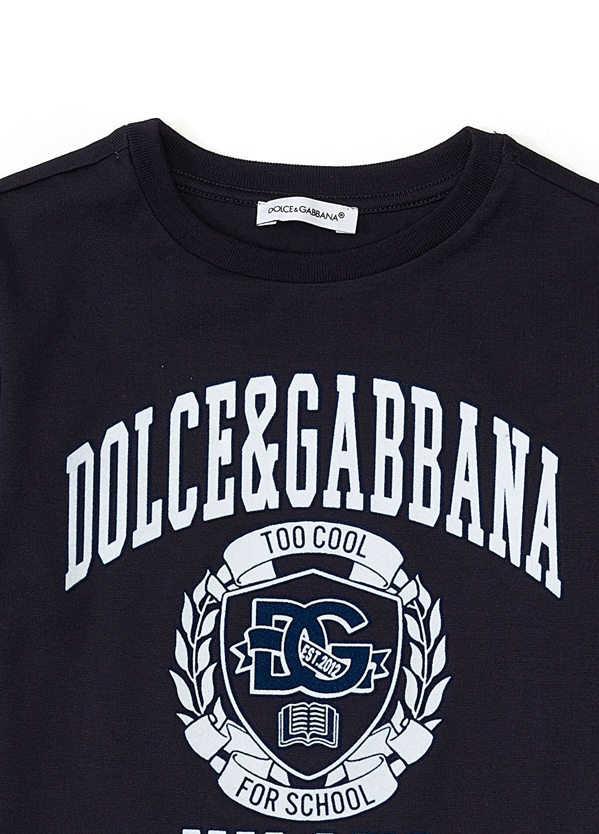 Dolce&Gabbana Koyu Mavi Logo Baskılı Erkek Çocuk T-shirt - 3