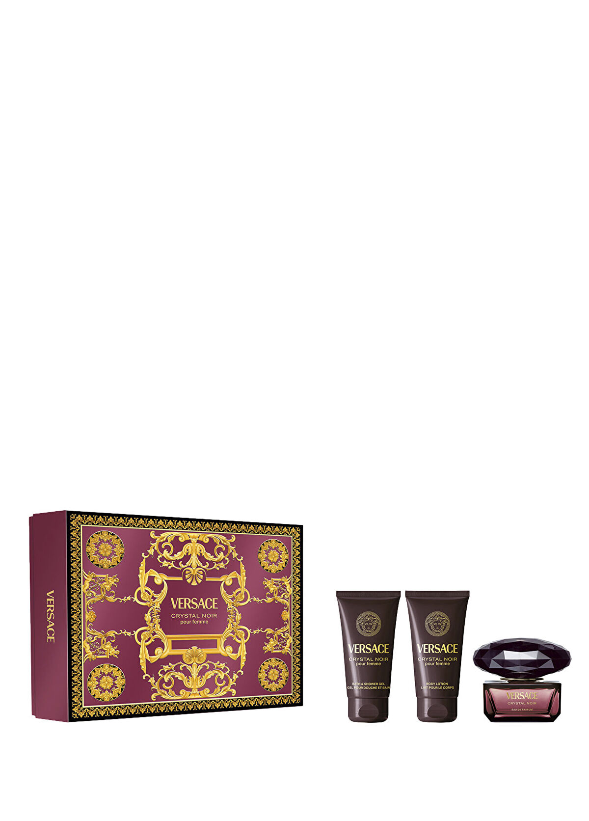 Versace Crystal Noir EDP 50 ml Perfume + Shower Gel 50 ml + Body Lotion 50 ml Women's Perfume Set - 1