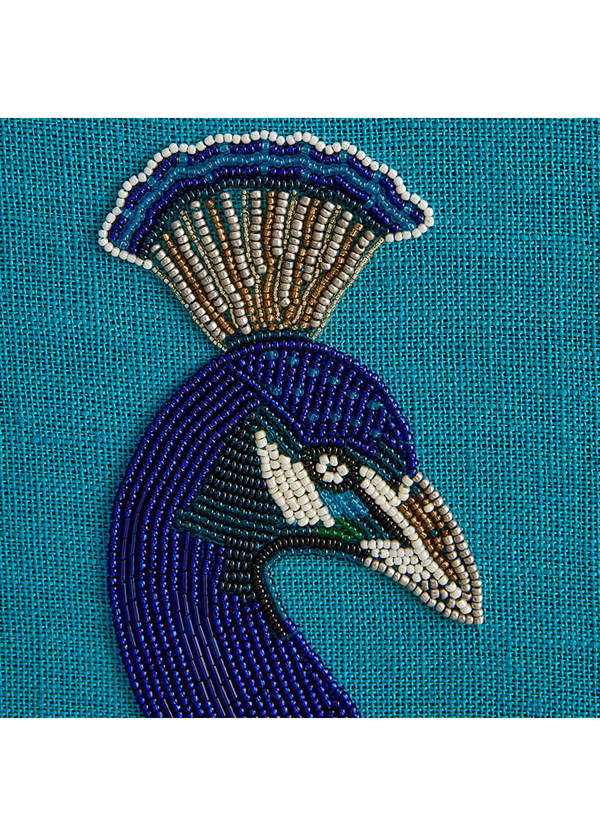 Jonathan Adler Mavi Tavus Kuşu Boncuk İşlemeli Tablo - 3