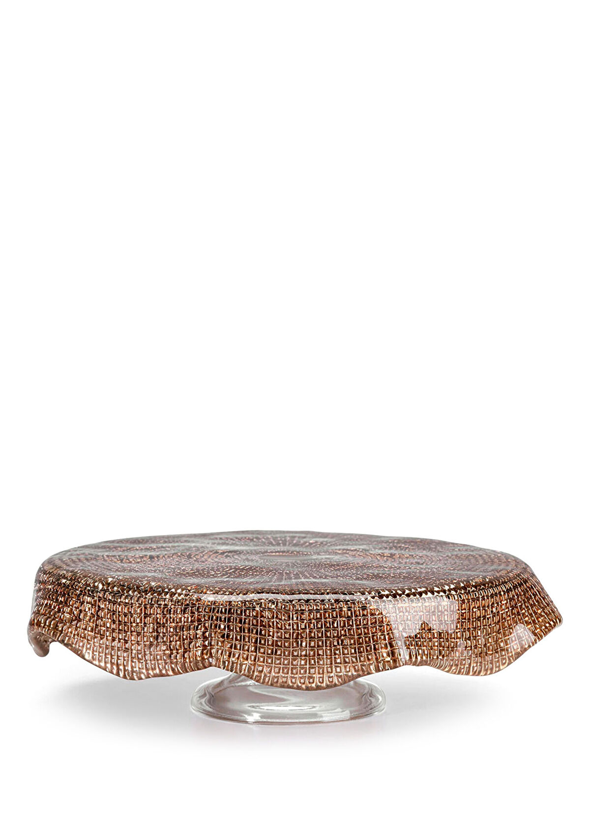 I.V.V Diamante Chestnut Glass Serving Plate 26 cm - 1