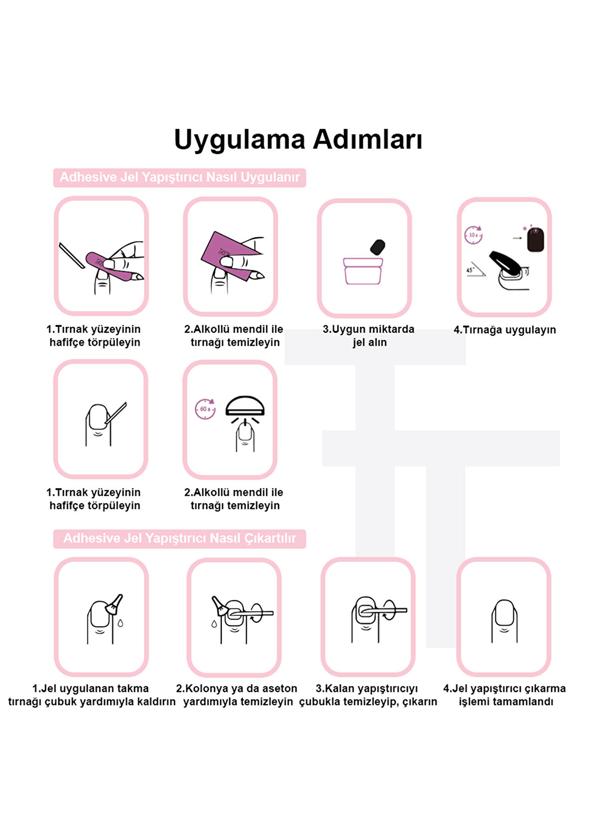 Takma Takma Orta Balerin 10'lu Bordo Protez Takma Tırnak - 3