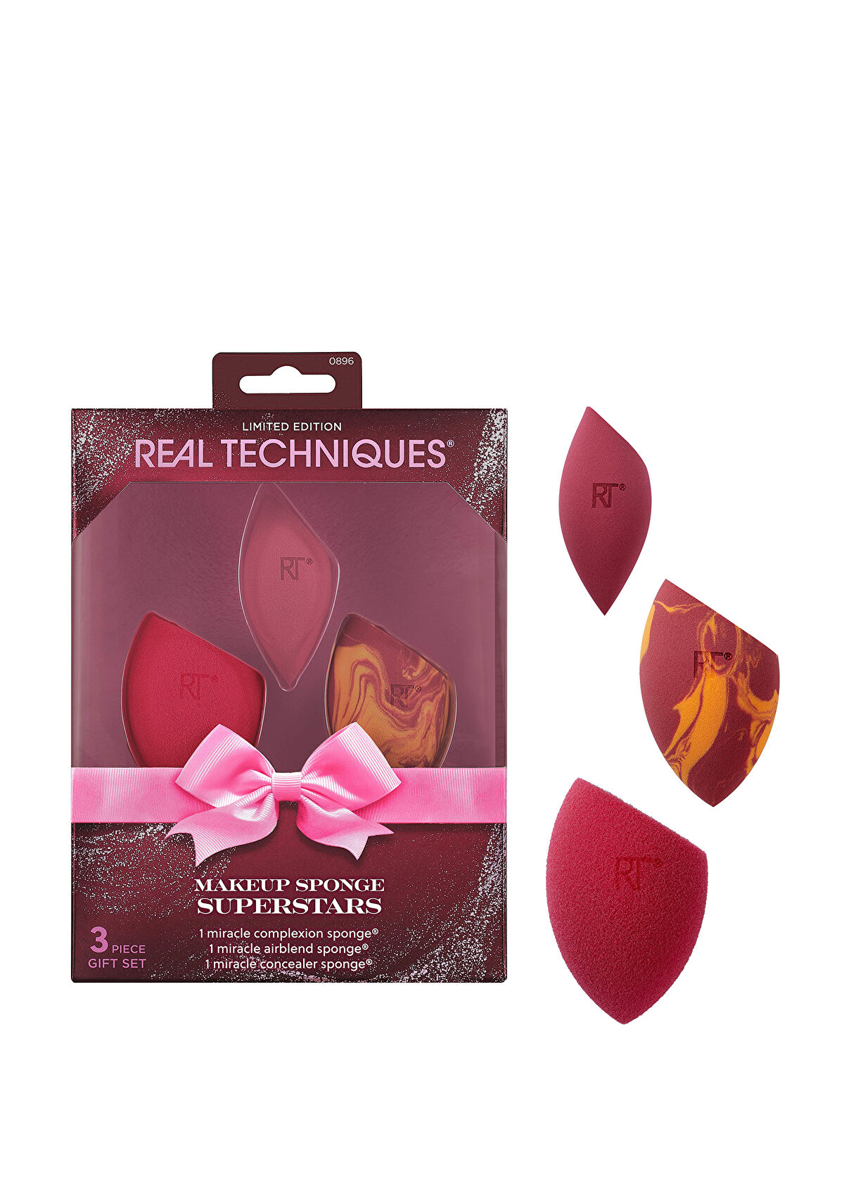 Real Techniques Superstars Plum 3-Piece Makeup Sponge - 3