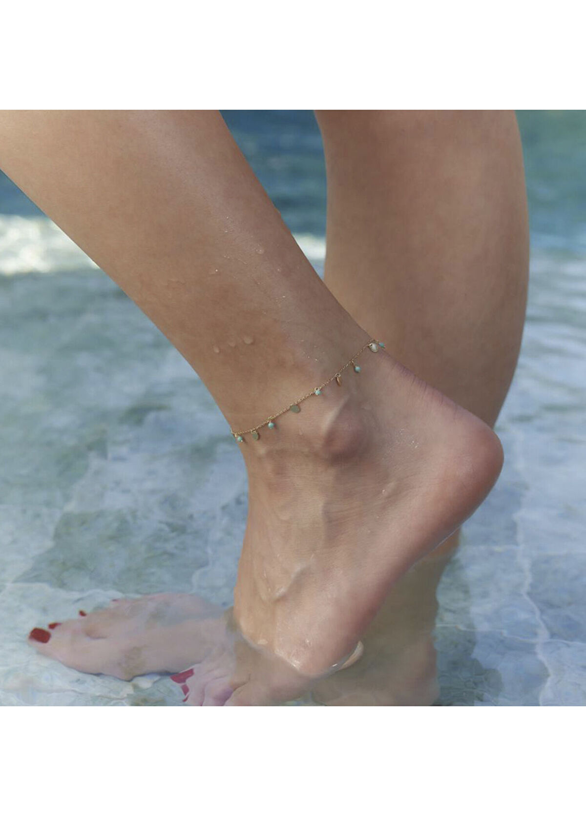 Hamza Yılmaz Jewelry Firuze 14 Ayar Altın Kadın Halhal - 3