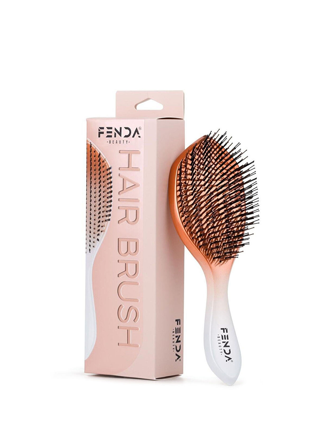 FENDA Profesyonel Supernova Coral 4 Pinli Geniş Başlık Turuncu Saç Fırçası  - 1