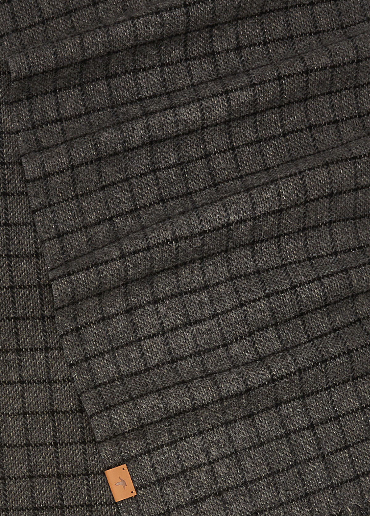 Beymen Club Grey Square Patterned Men's Wool Scarf - 3