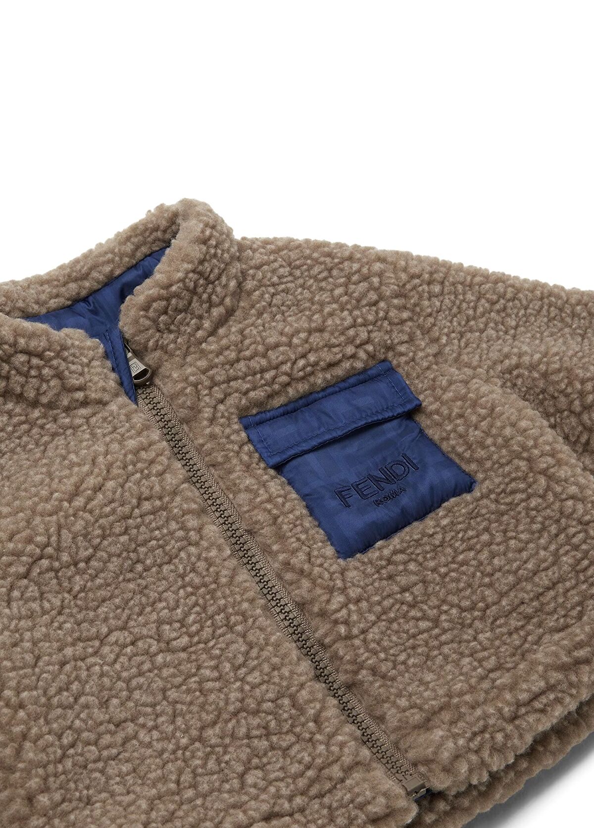 Fendi Brown Baby Boy Plush Jacket - 3