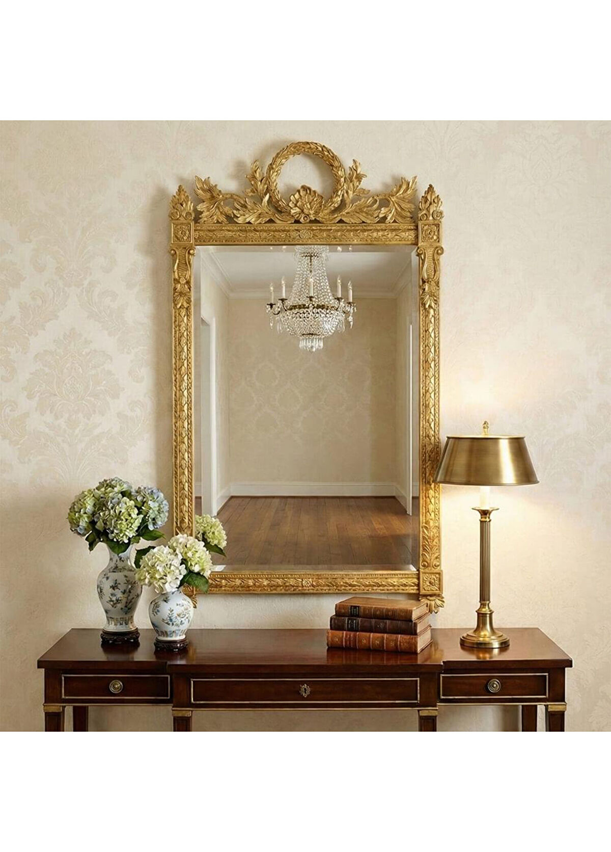 Jonathan Charles Versailles Light Antique Gold Mirror - 3