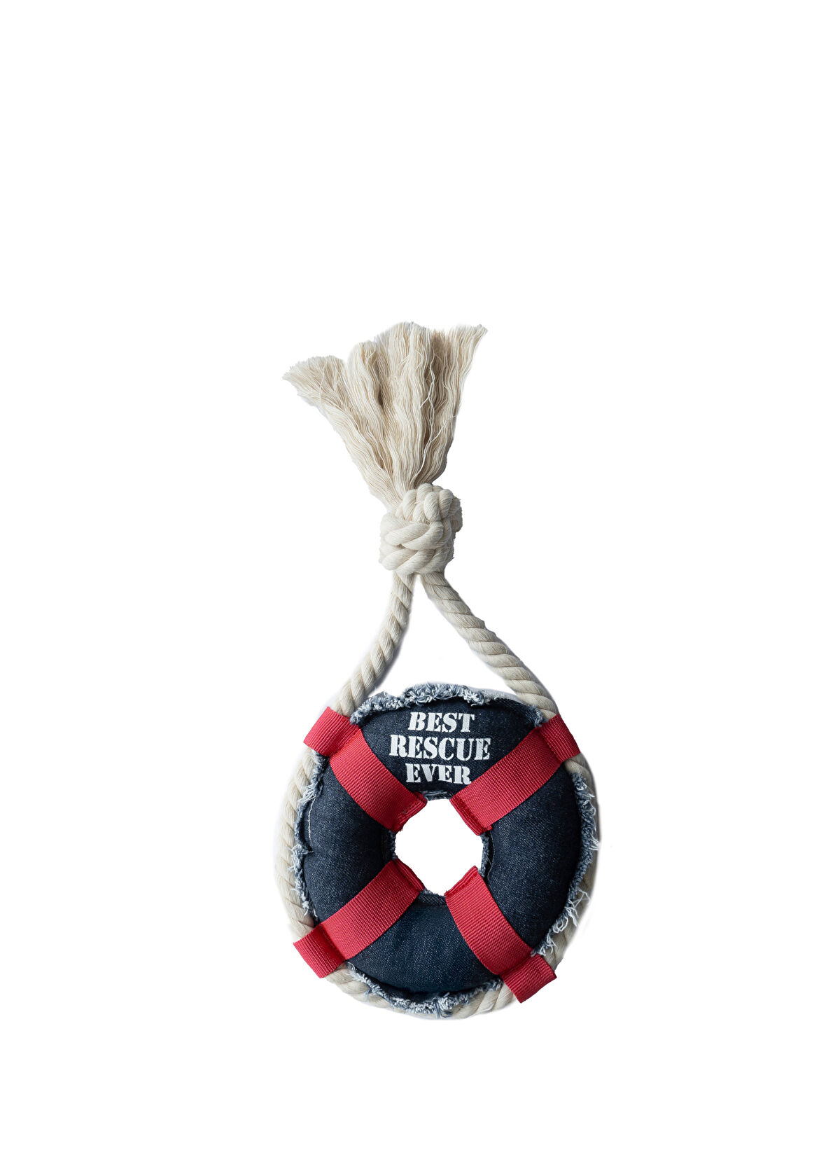 Zeynep Birinci Navy Blue Denim Dog Life Buoy Toy - 1