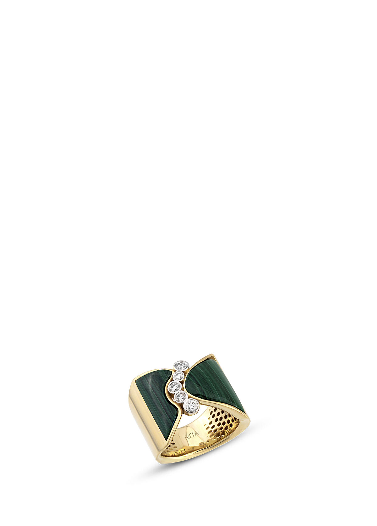 RITA Fine Jewelry Eira Pırlanta Taşlı 14 Ayar Altın Serçe Parmak Yüzük - 1