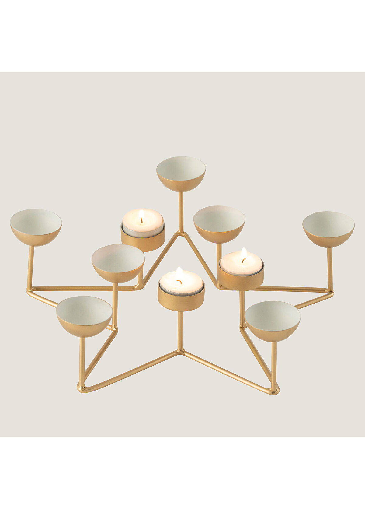 Chakra Tigo Tealight Gold Color Candle Holder - 3