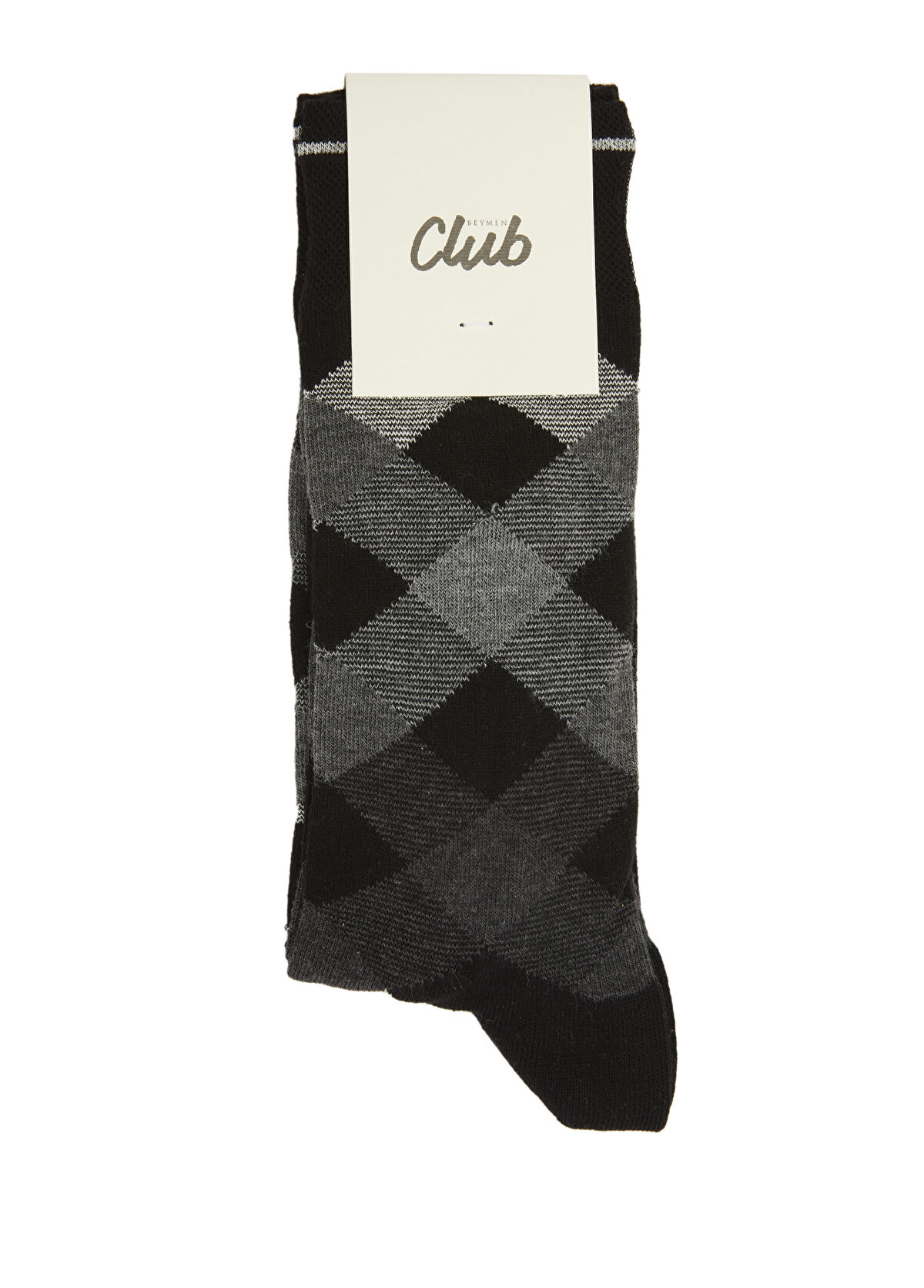 Beymen Club Black Grey Diamond Jacquard Men's Socks - 1