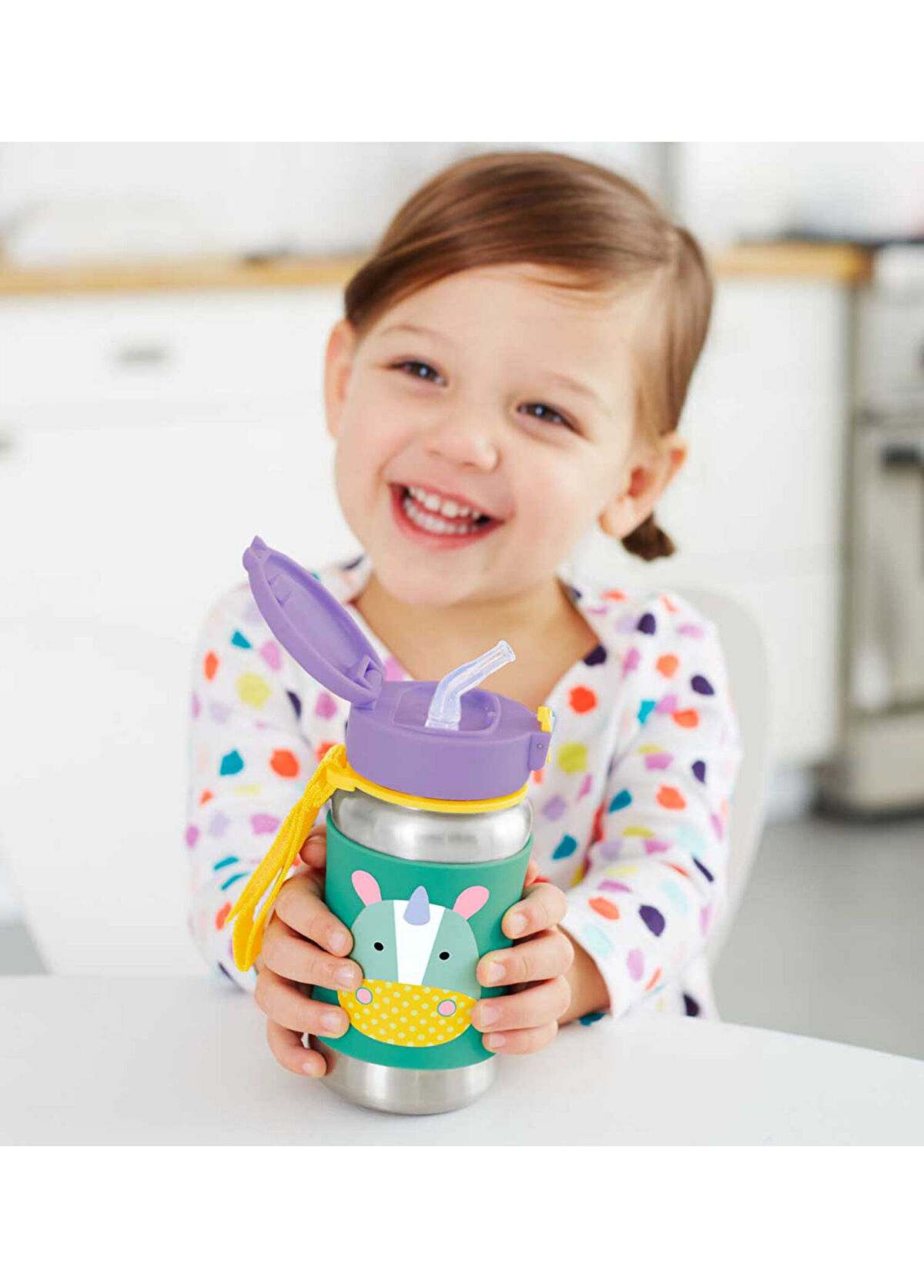 Skip Hop Unicorn Zoo Paslanmaz Çelik Pipetli Suluk - 3