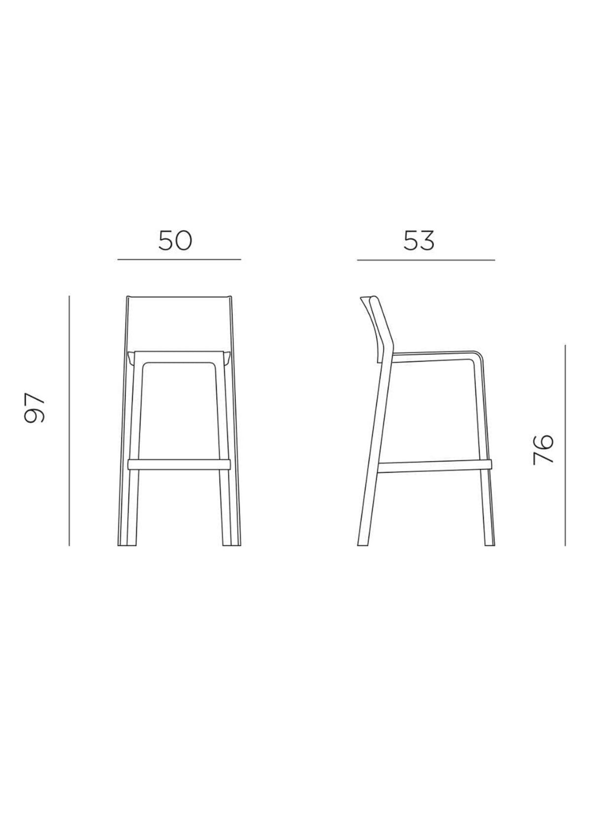 Nardi Trill Anthracite Stackable Bar Chair - 3
