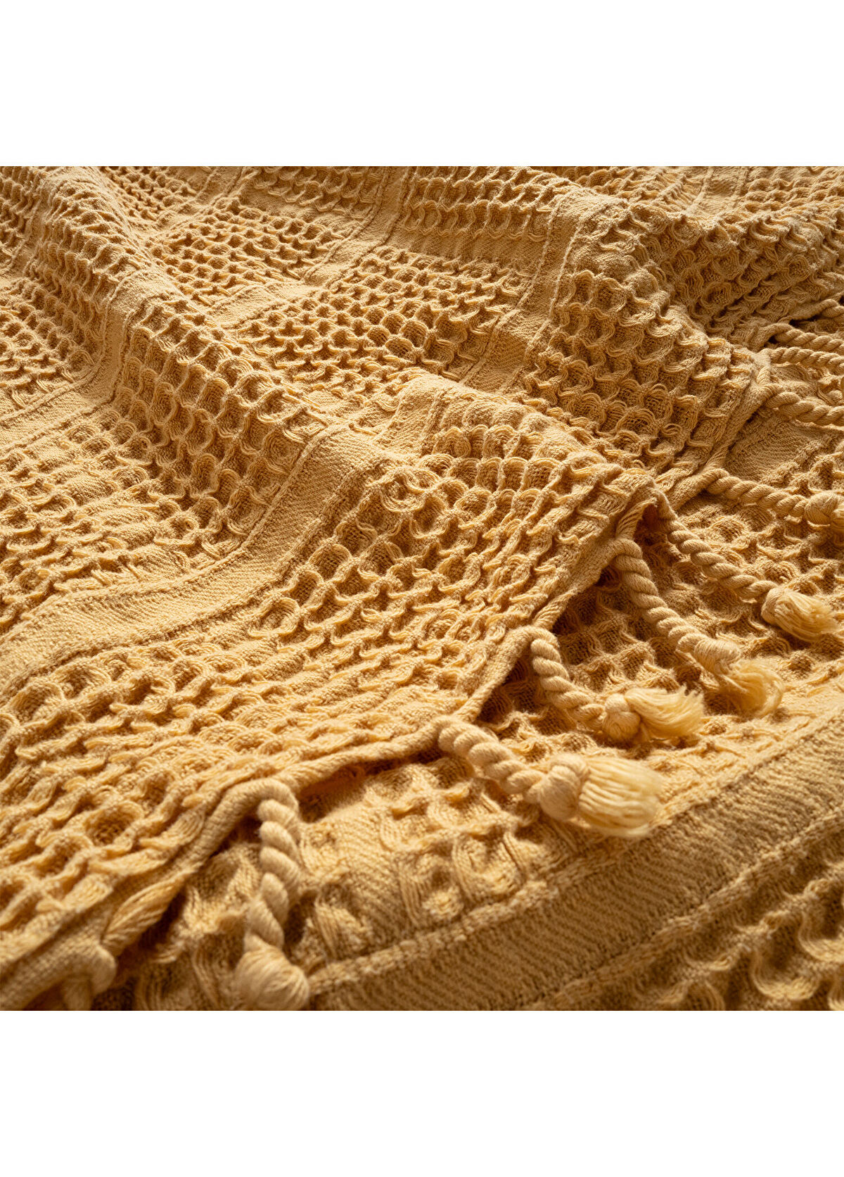 Zsa Zsa Zsu Solid Sarı Tencel Pamuk King Size Pike 240 x 220 cm - 3