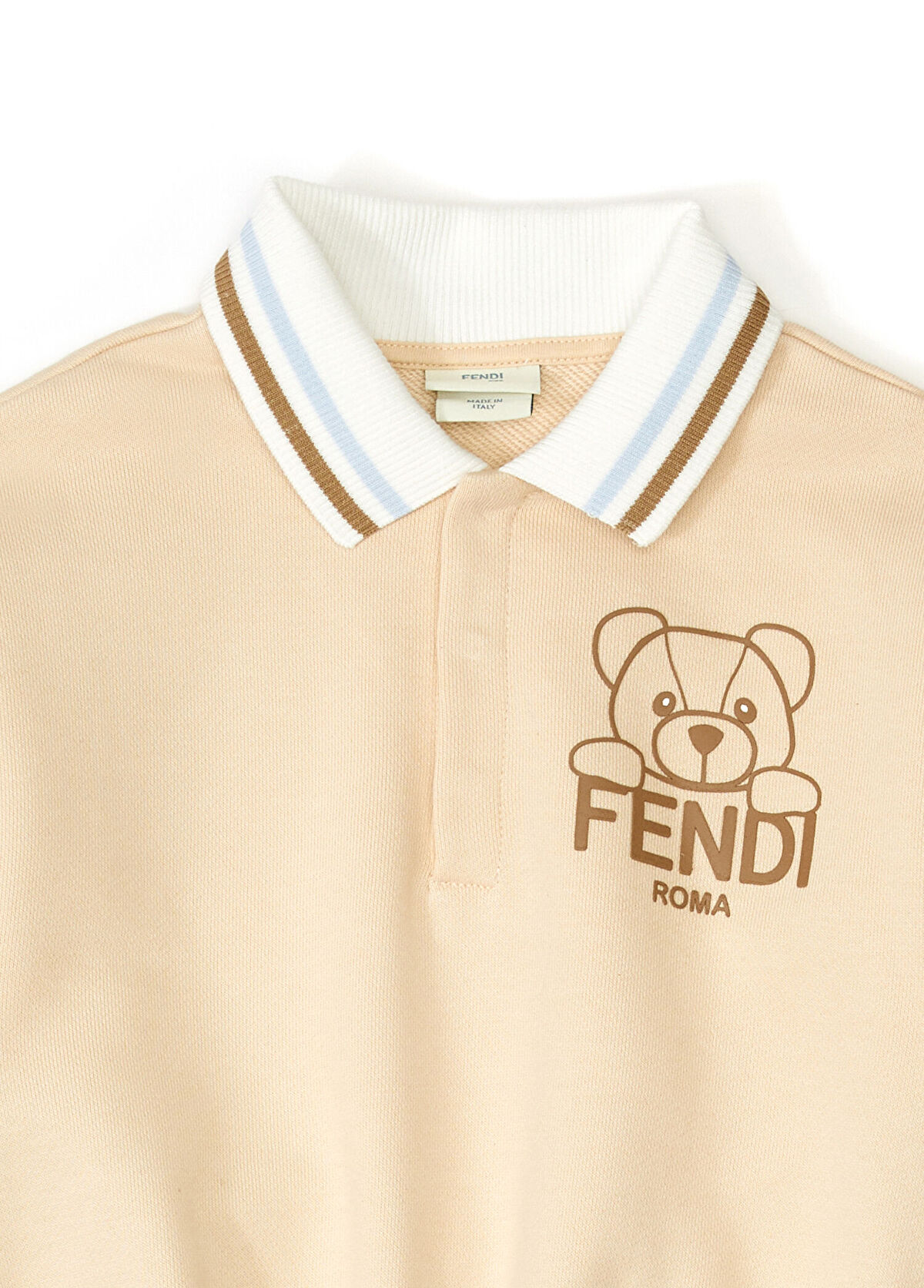 Fendi Bej Polo Yaka Erkek Bebek Sweatshirt - 3