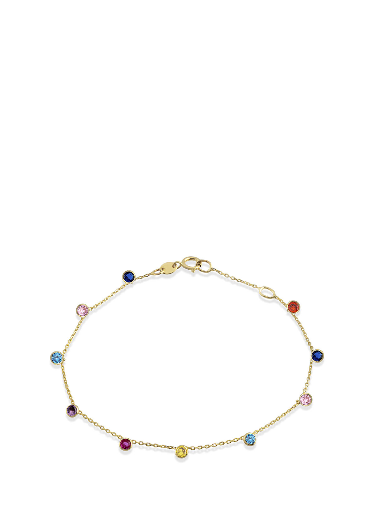 Orena Jewelry Rainbow Station 14 Ayar Altın Kadın Bileklik - 1