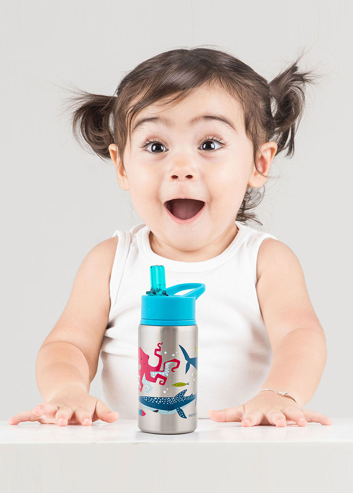 Stephen Joseph Köpekbalığı Desenli Mavi Kapak Çelik Suluk 530 ml - 3