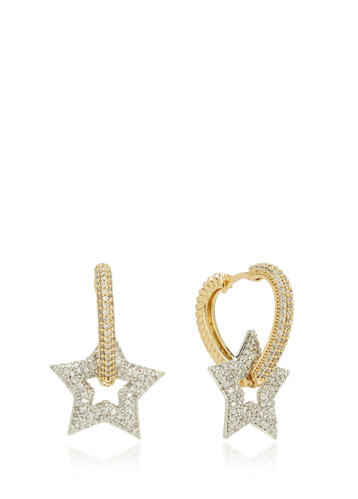 Beymen Club Gold Stone Star Women's Earrings - 3