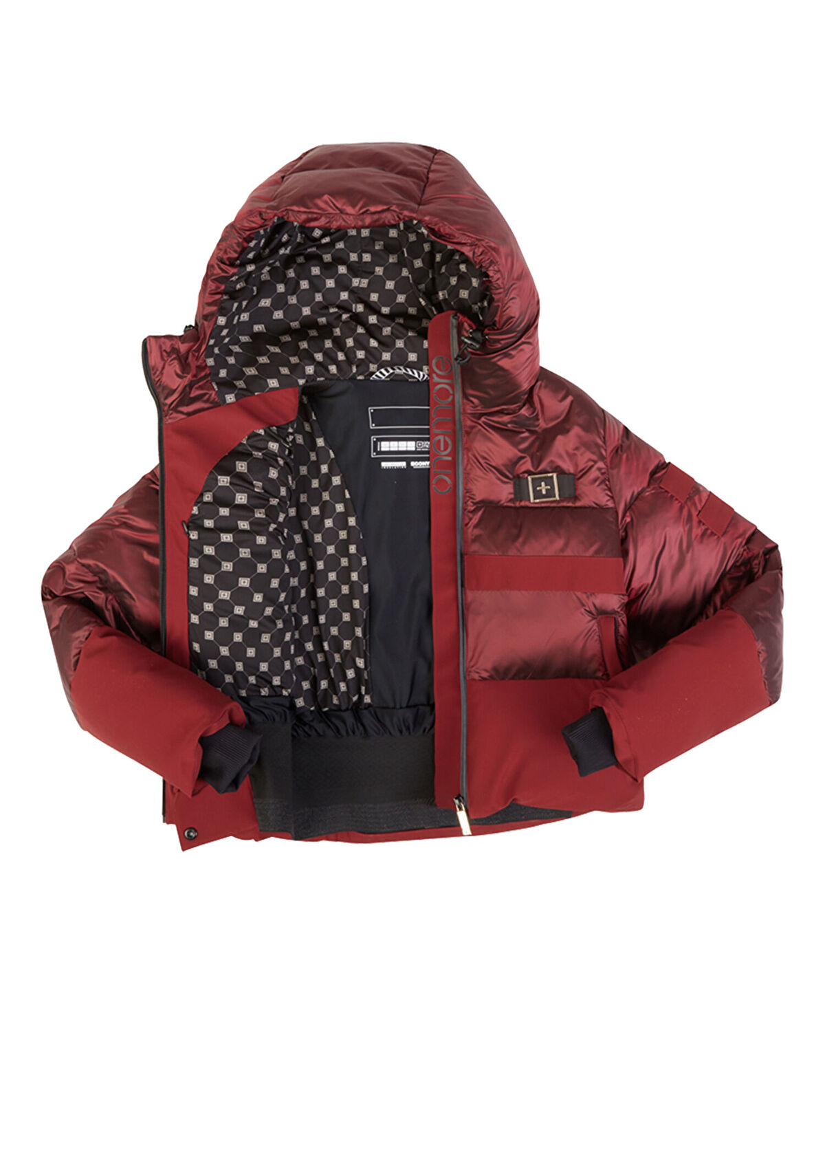 Onemore Mont 251 Cropped Puffer Jacket Burgundy Women's Ski Jacket - 3