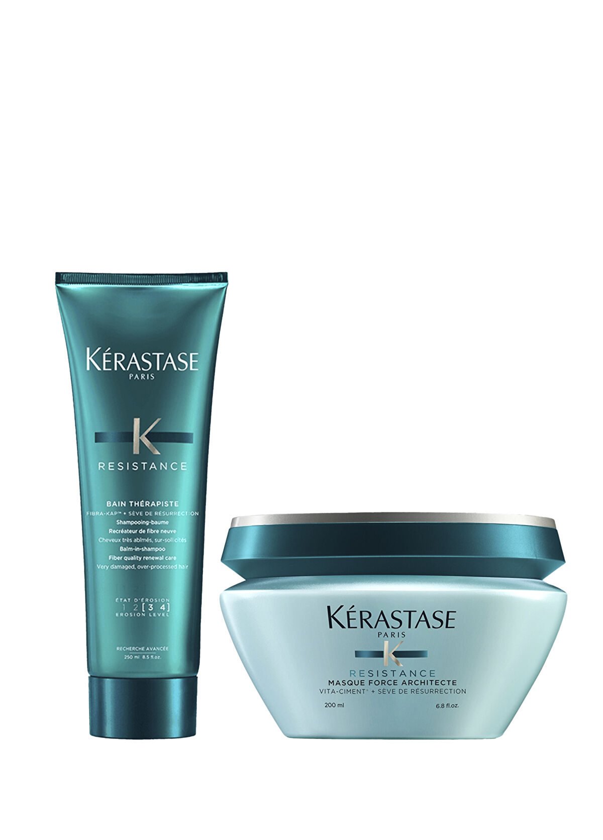Kerastase Resistance Bain Therapiste Çok Yıpranmış Saçlar İçin Şampuan 250 ml + Onarıcı Maske 200 ml 2'li Saç Bakım Seti - 1
