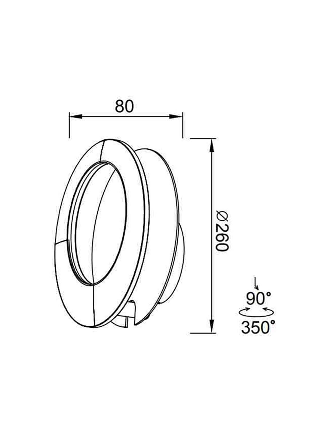 Bakara Collection Toronto Siyah Alüminyum Aplik 26 cm - 3