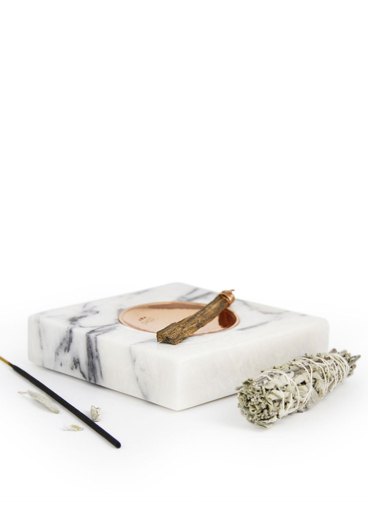 Coho Objet Coho Crystal Square Copper Bowl Marble Incense Plate - 3