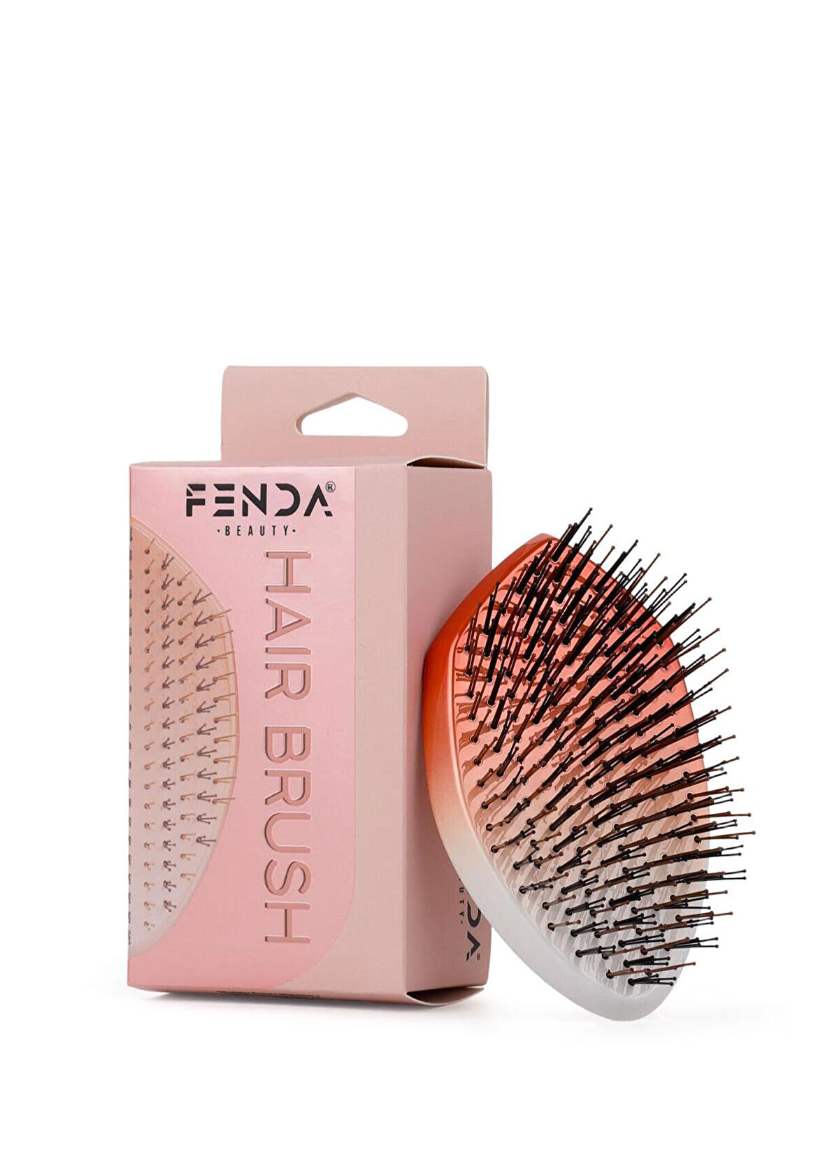FENDA Profesyonel Supernova Coral 4 Pinli Oval Turuncu Saç Fırçası - 1