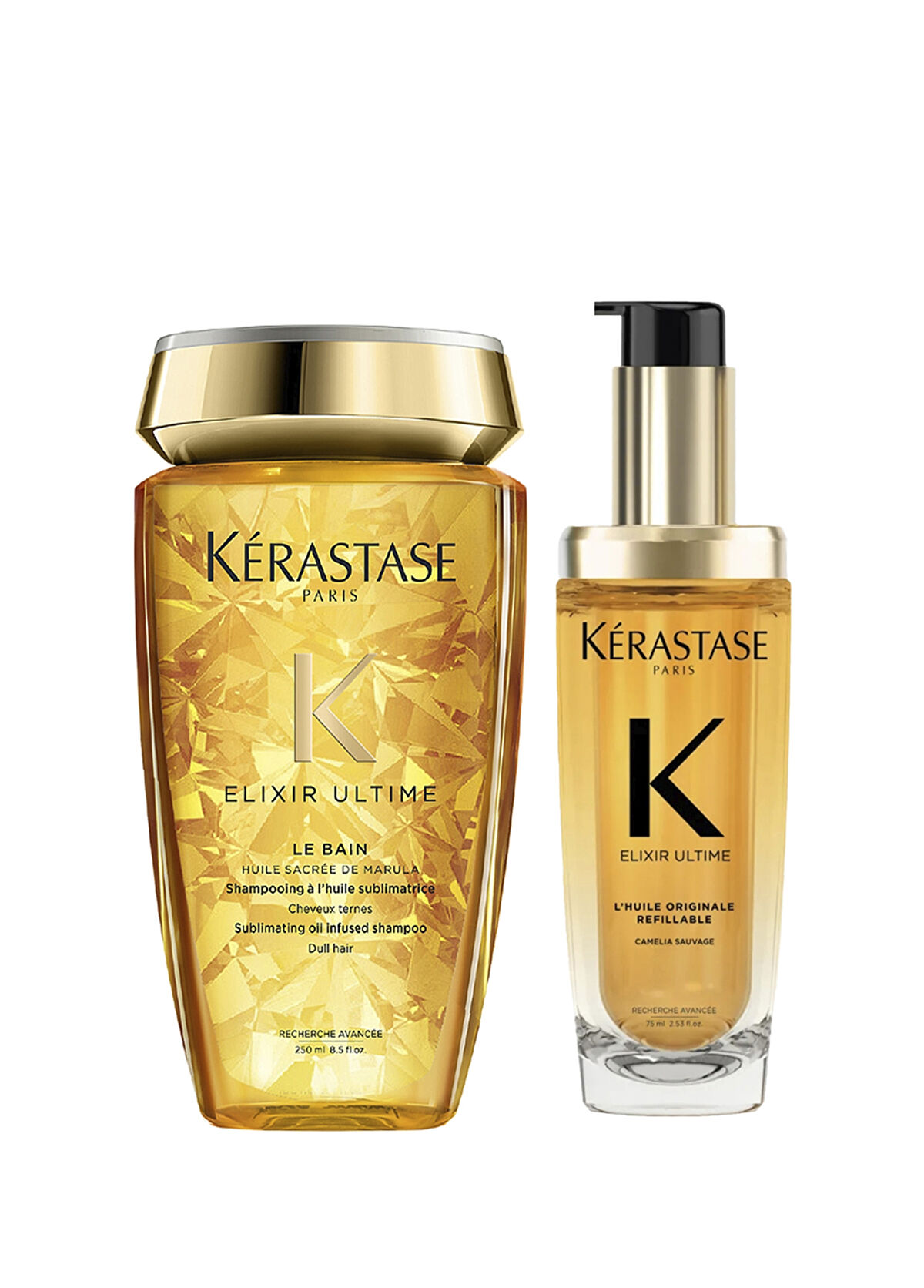 Kerastase Elixir Ultime Parlaklık Veren Şampuan ve Saç Yağı 2'li Set  - 1
