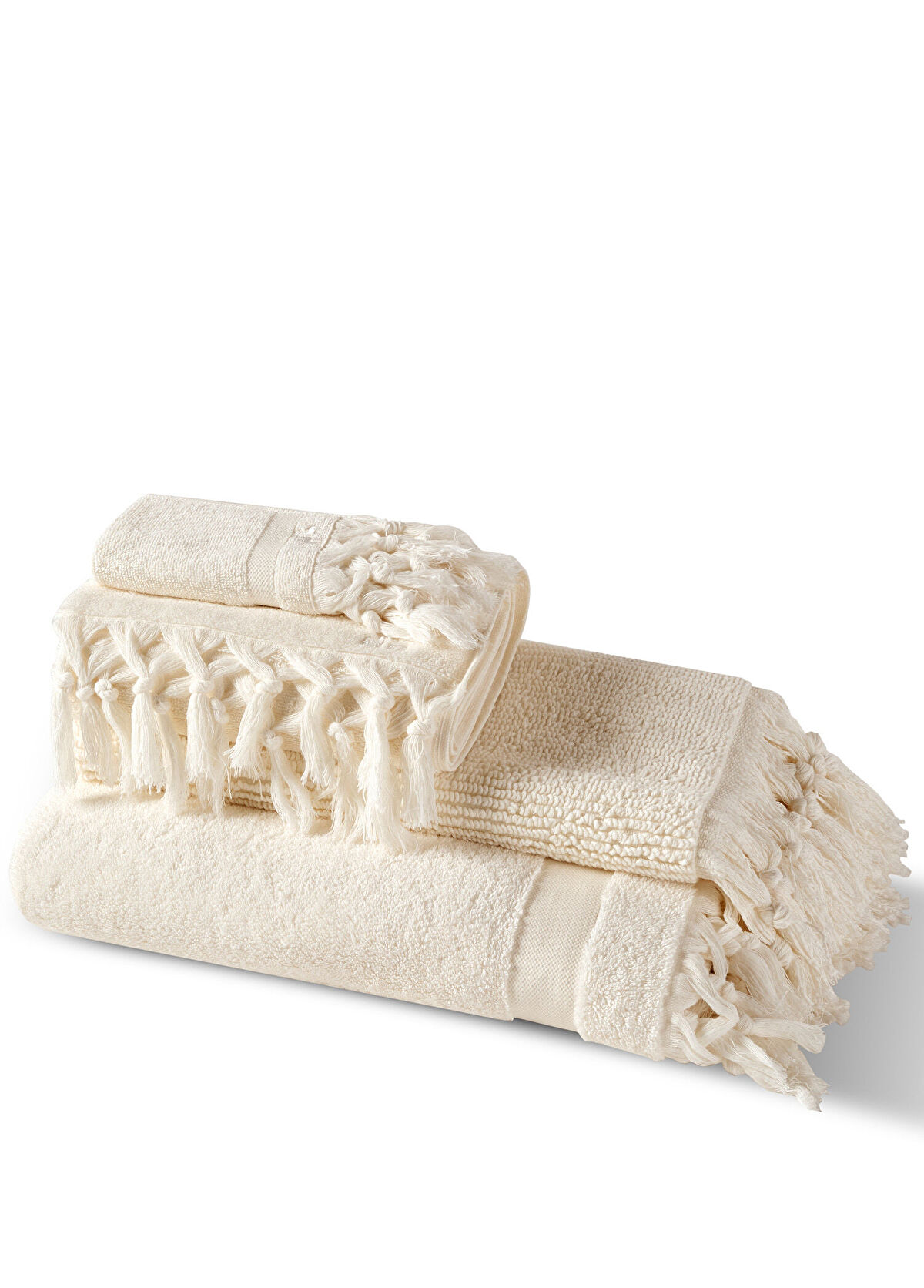 Ren Home Jumbai Light Ekru Pamuklu El Havlusu 50x100 cm - 3