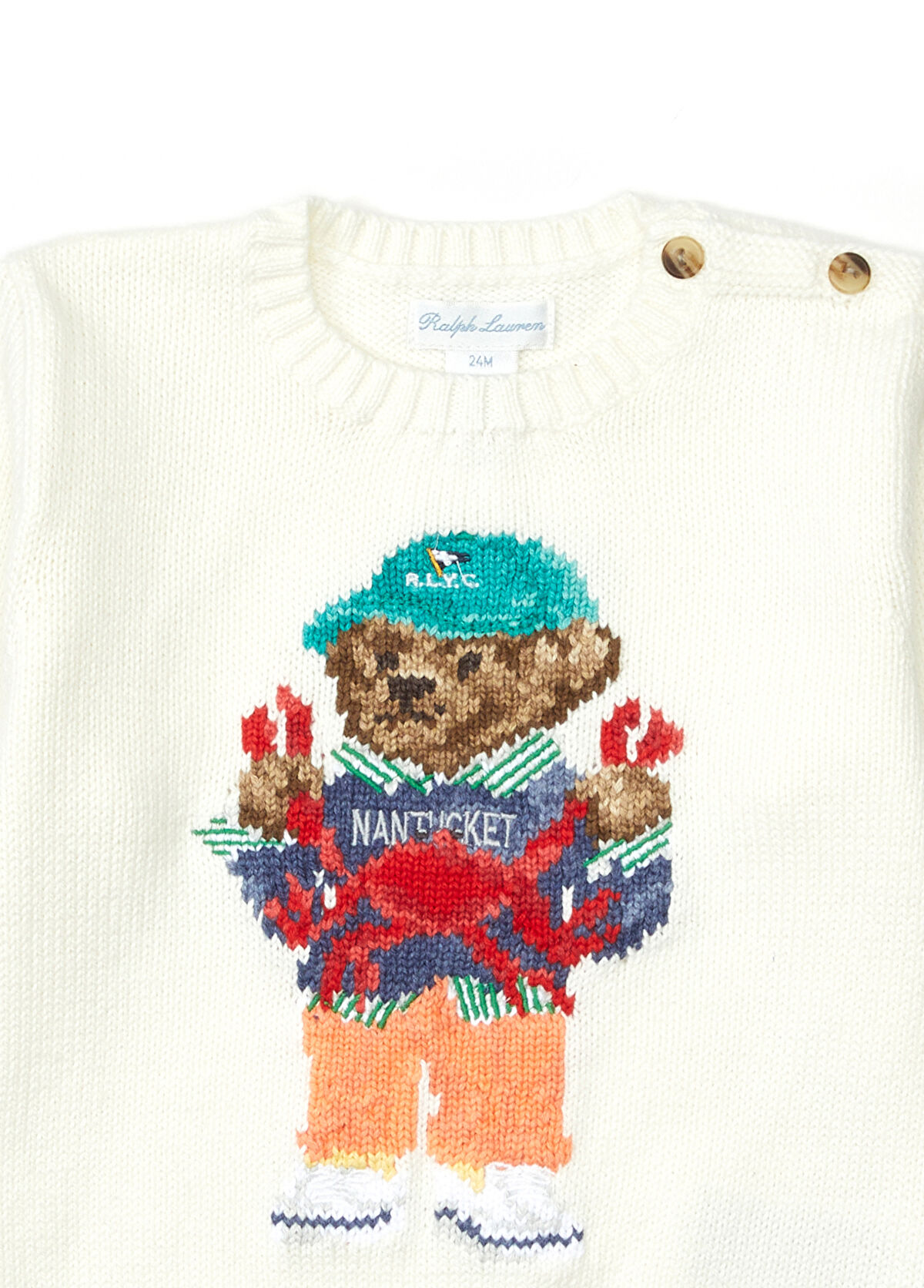 Polo Ralph Lauren Beyaz Bebek Kazak - 3