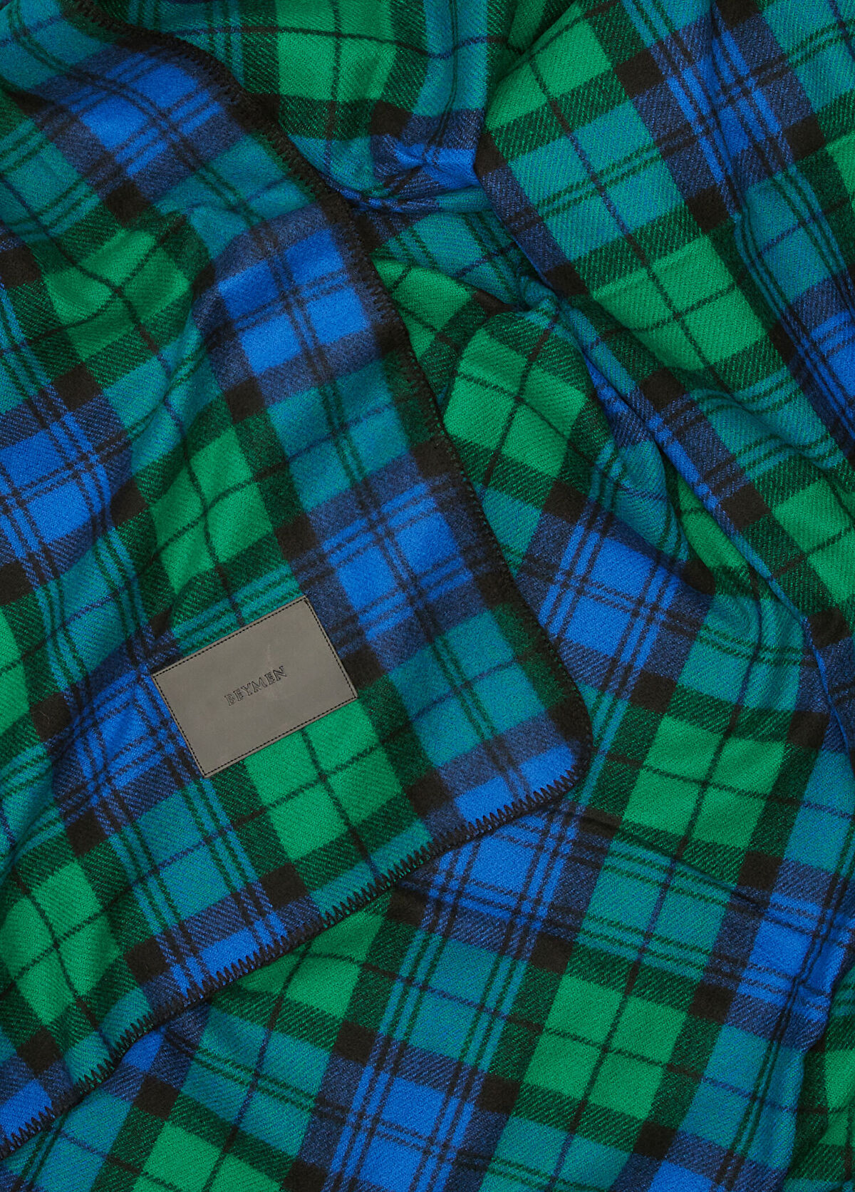 Beymen Hediye Lacivert Yeşil Ekose Desenli Battaniye - 3